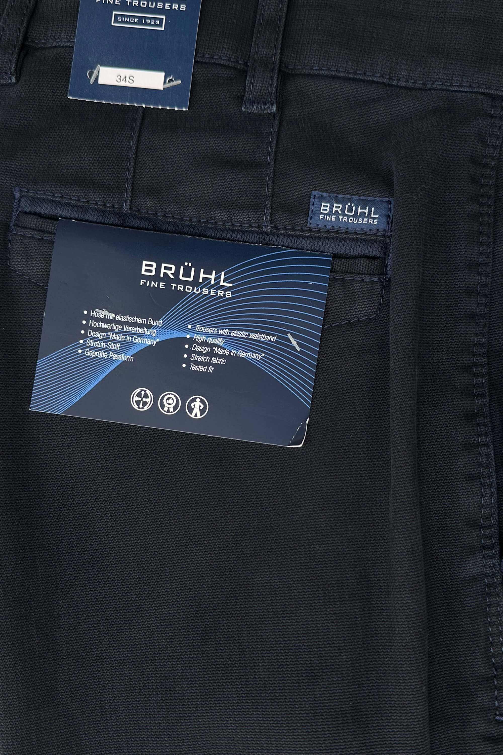 Bruhl Venice Pima Cotton Trousers Navy