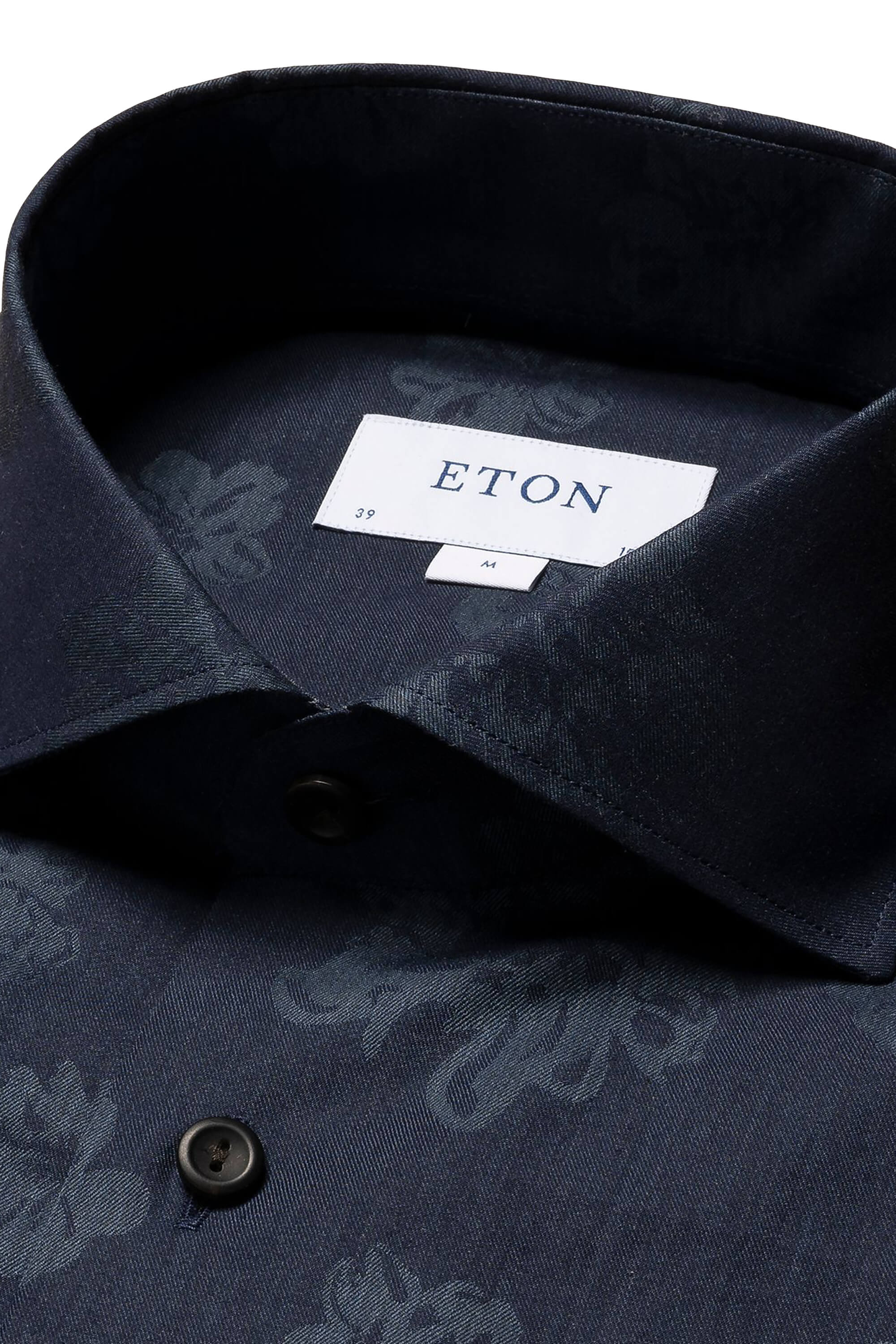 Eton Floral Jacquard Wrinke Free Flannel Shirt