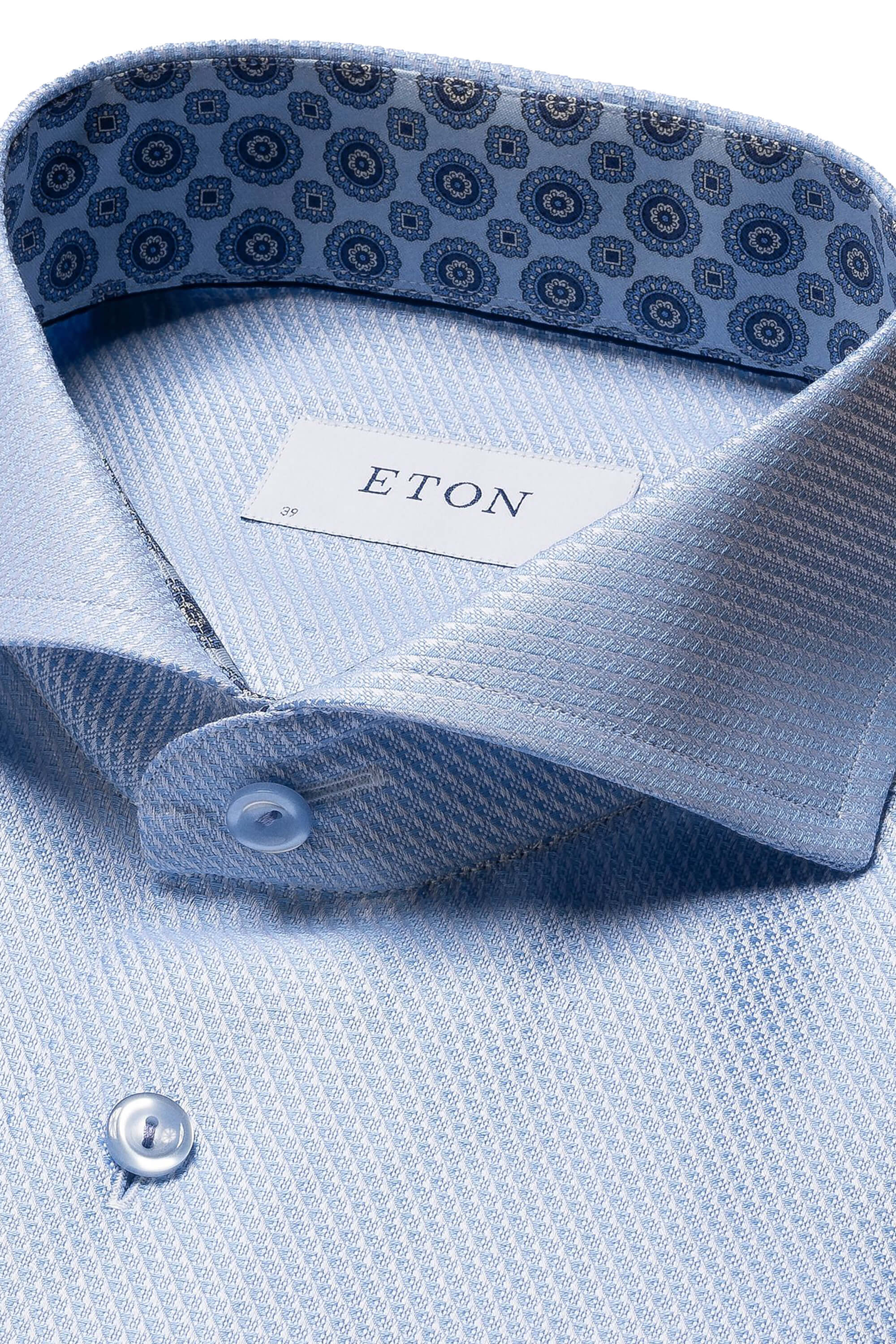 Eton Light Blue Medallion Effect Shirt