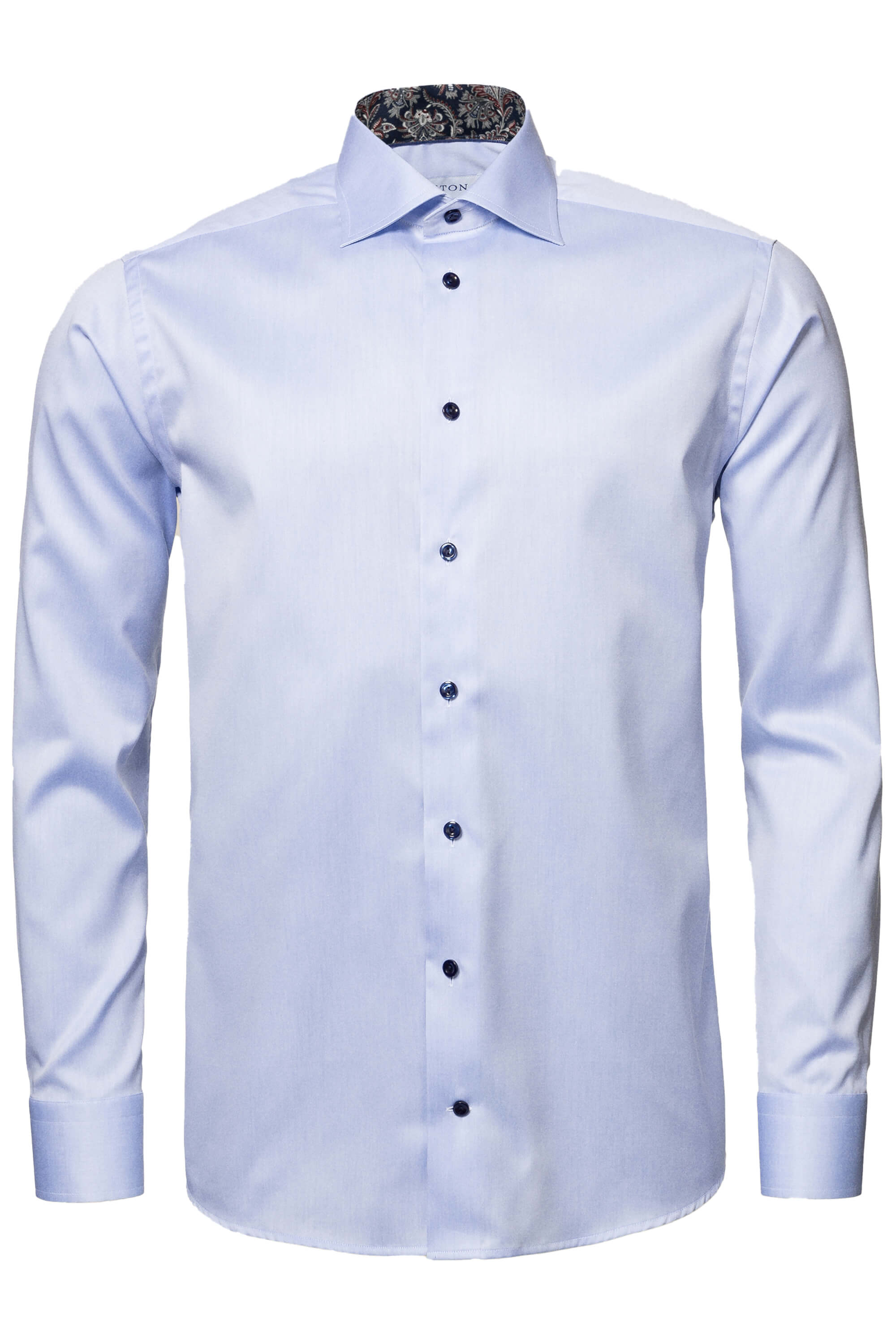 Eton Light Blue Paisley Effect Signature Twill Shirt