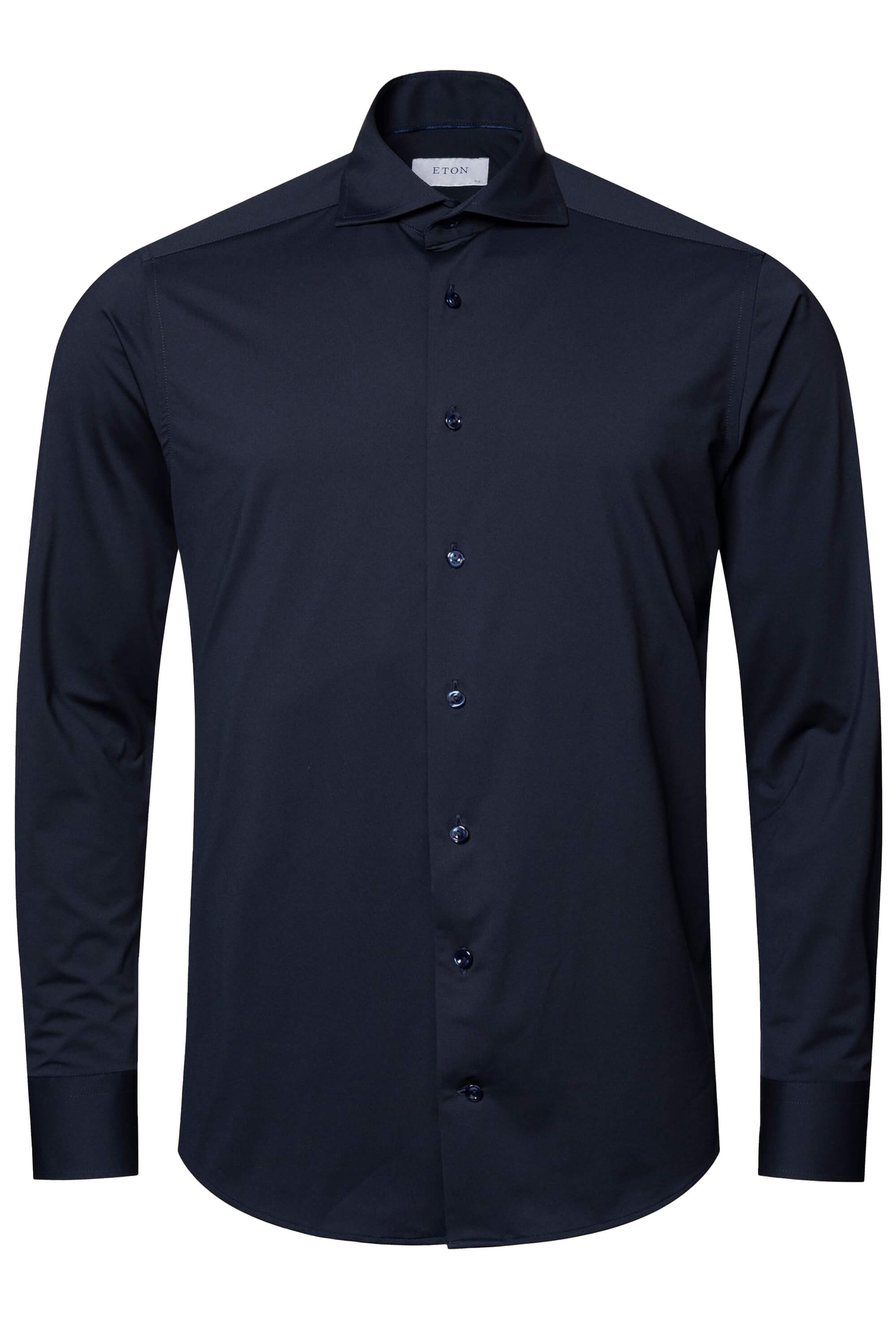 Eton Navy Blue Four-Way Stretch Shirt