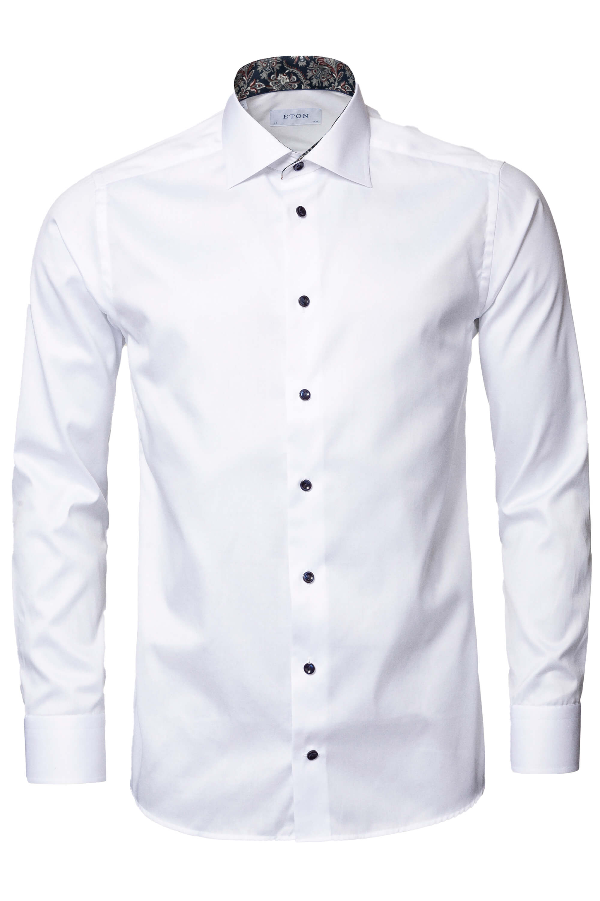 Eton White Paisley Effect Signature Twill Shirt