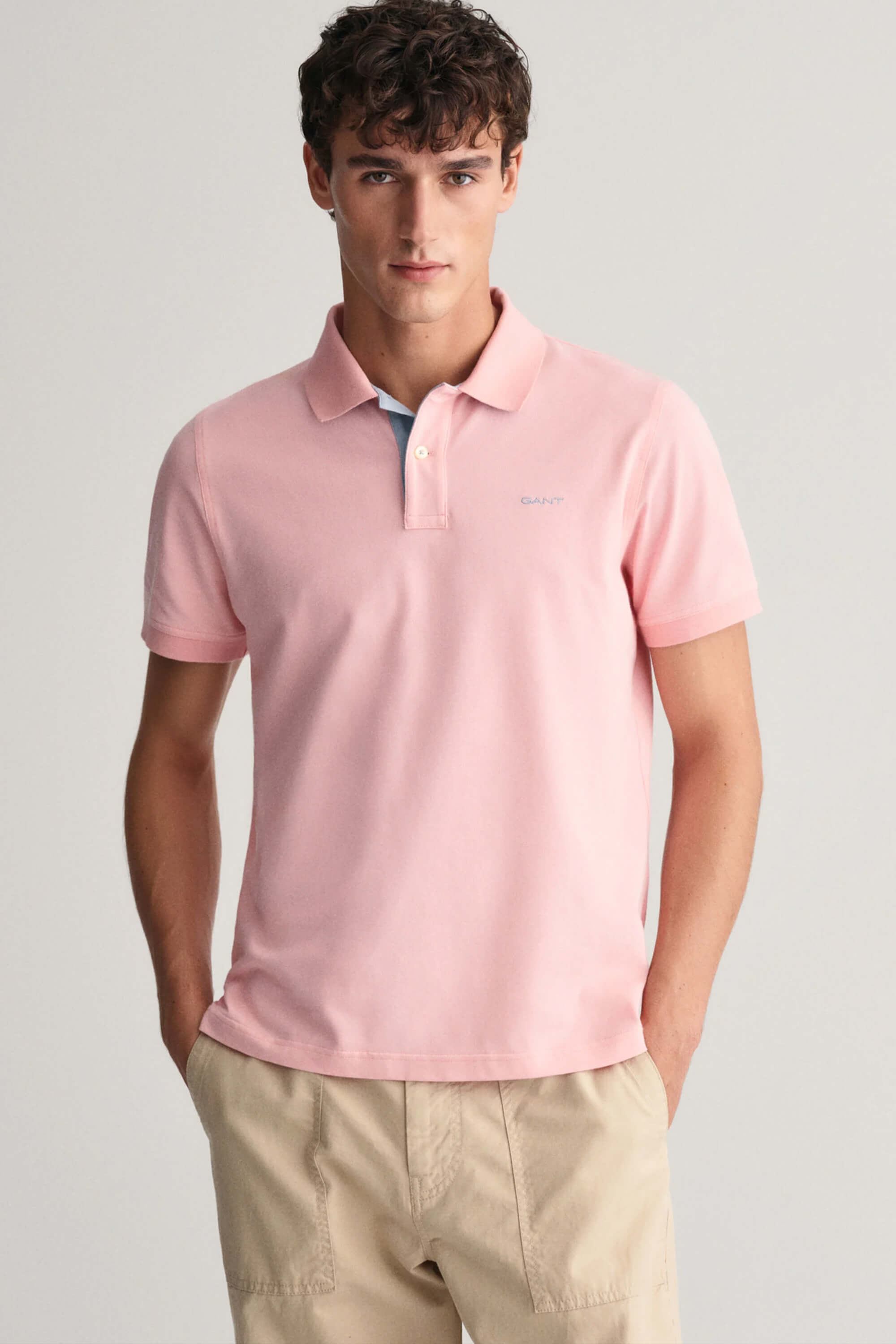 Gant Contrast Collar Polo Bubblegum Pink