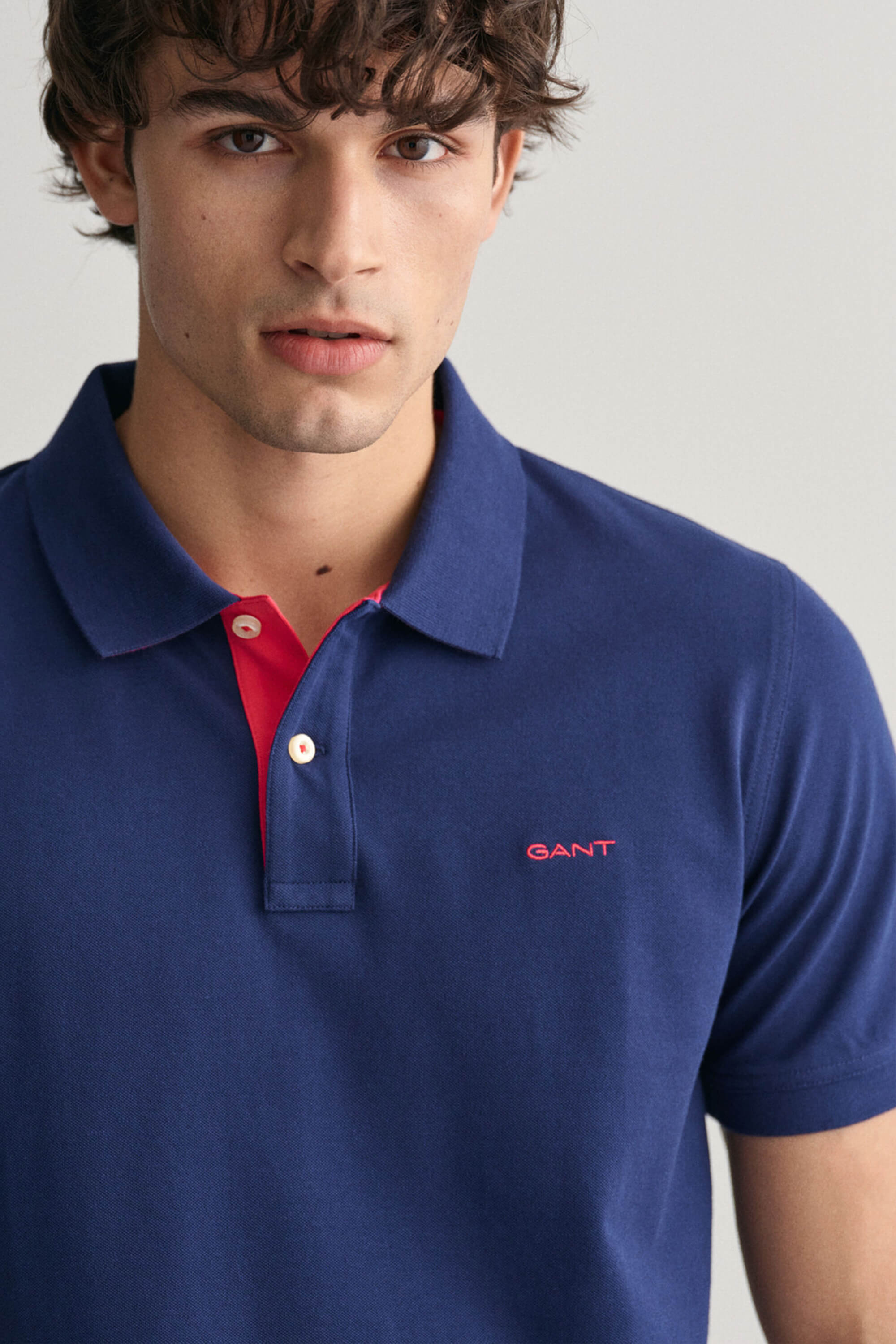 Gant Contrast Collar Polo Persian Blue