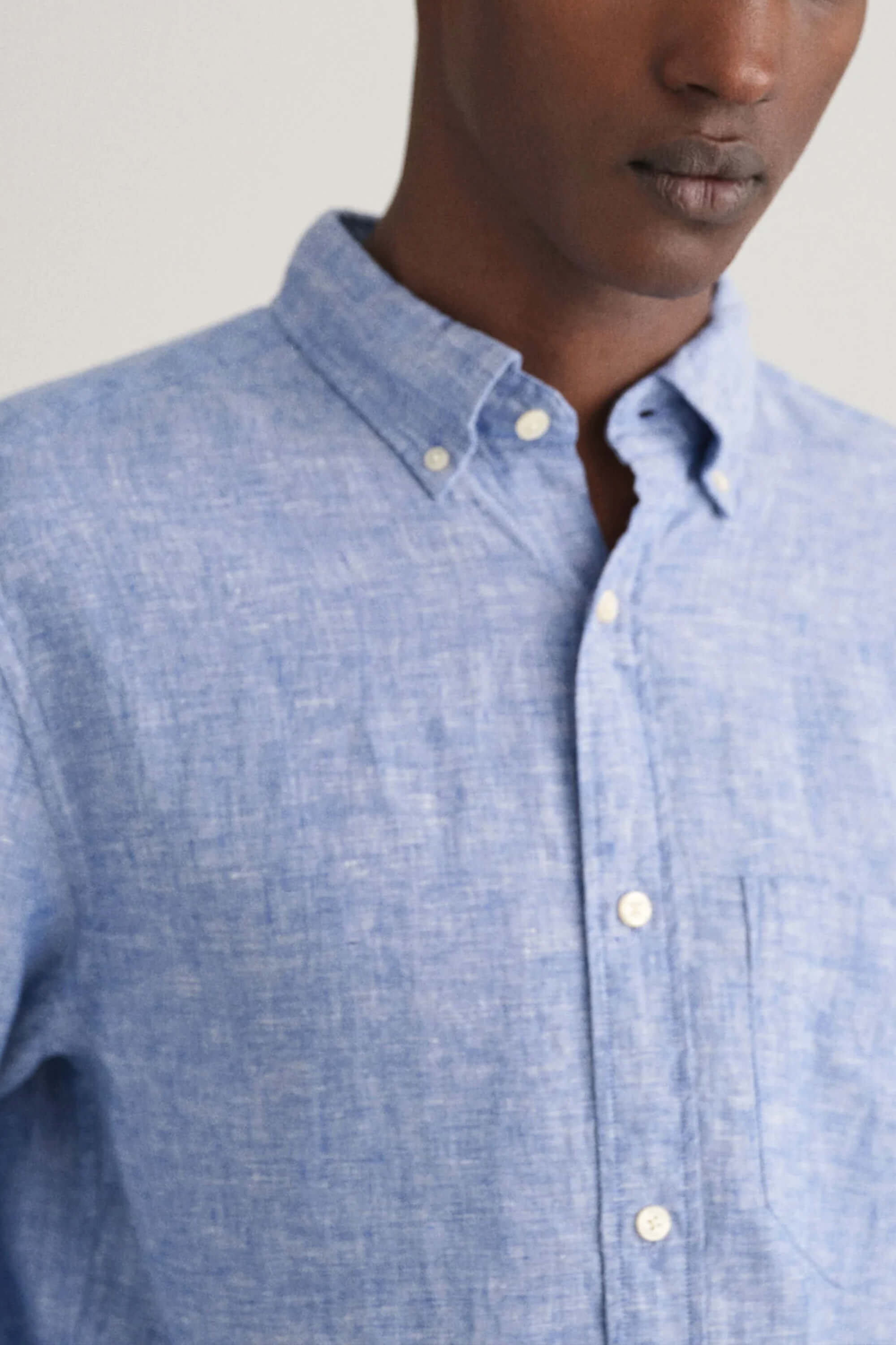 Gant Linen Reg Shirt Rich Blue