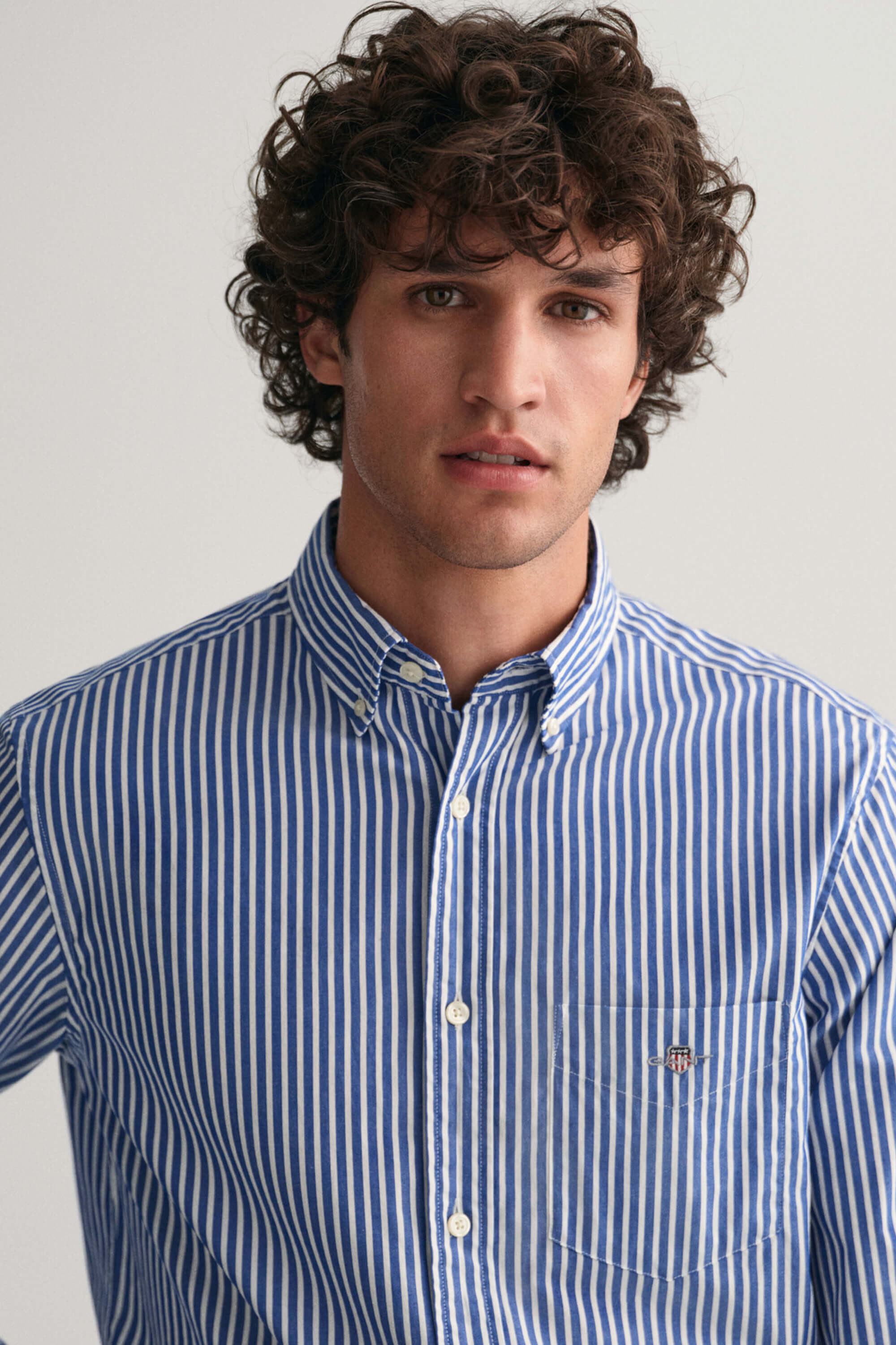 Gant Poplin Stripe Shirt College Blue