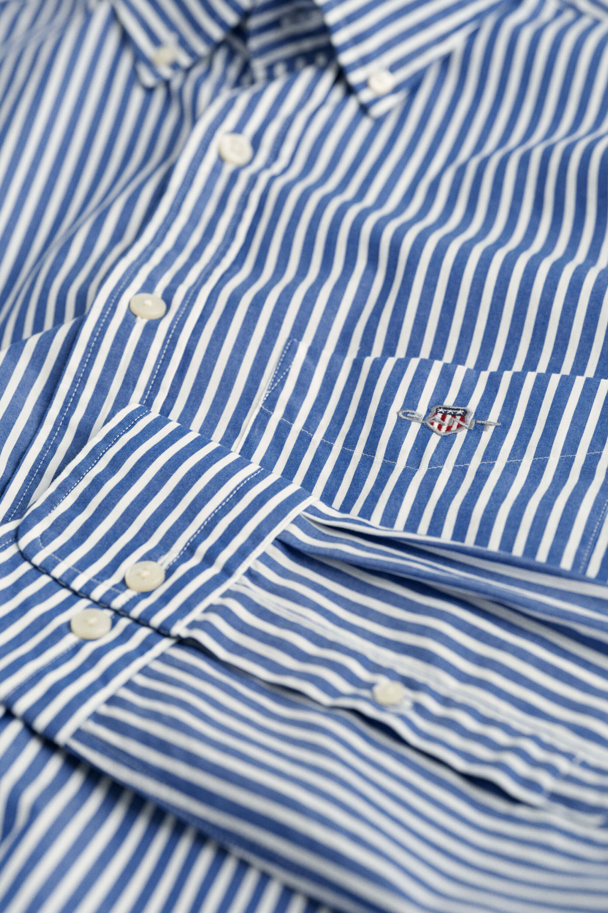Gant Poplin Stripe Shirt College Blue