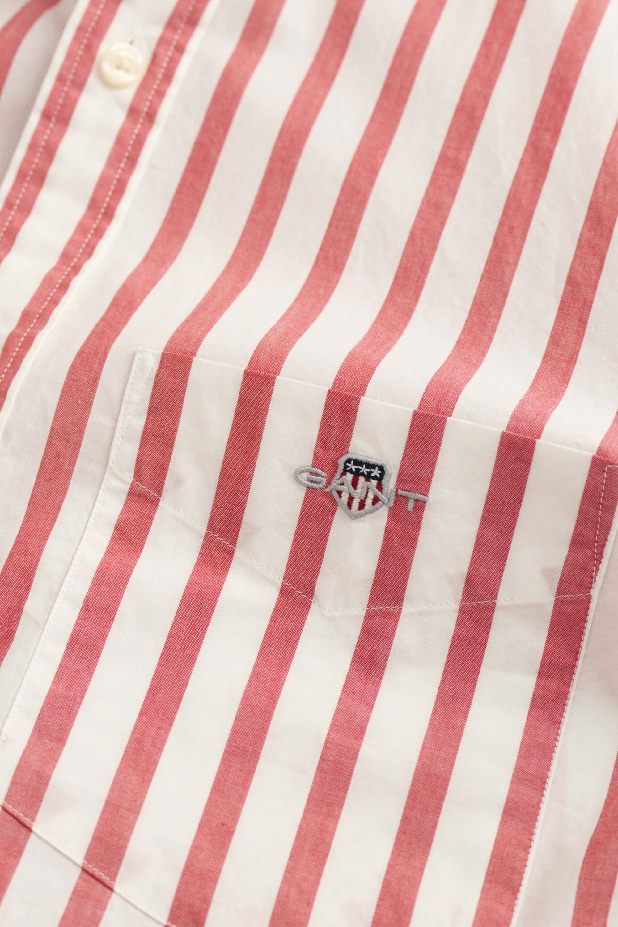 Gant Wide Poplin Stripe Shirt Rugby Red