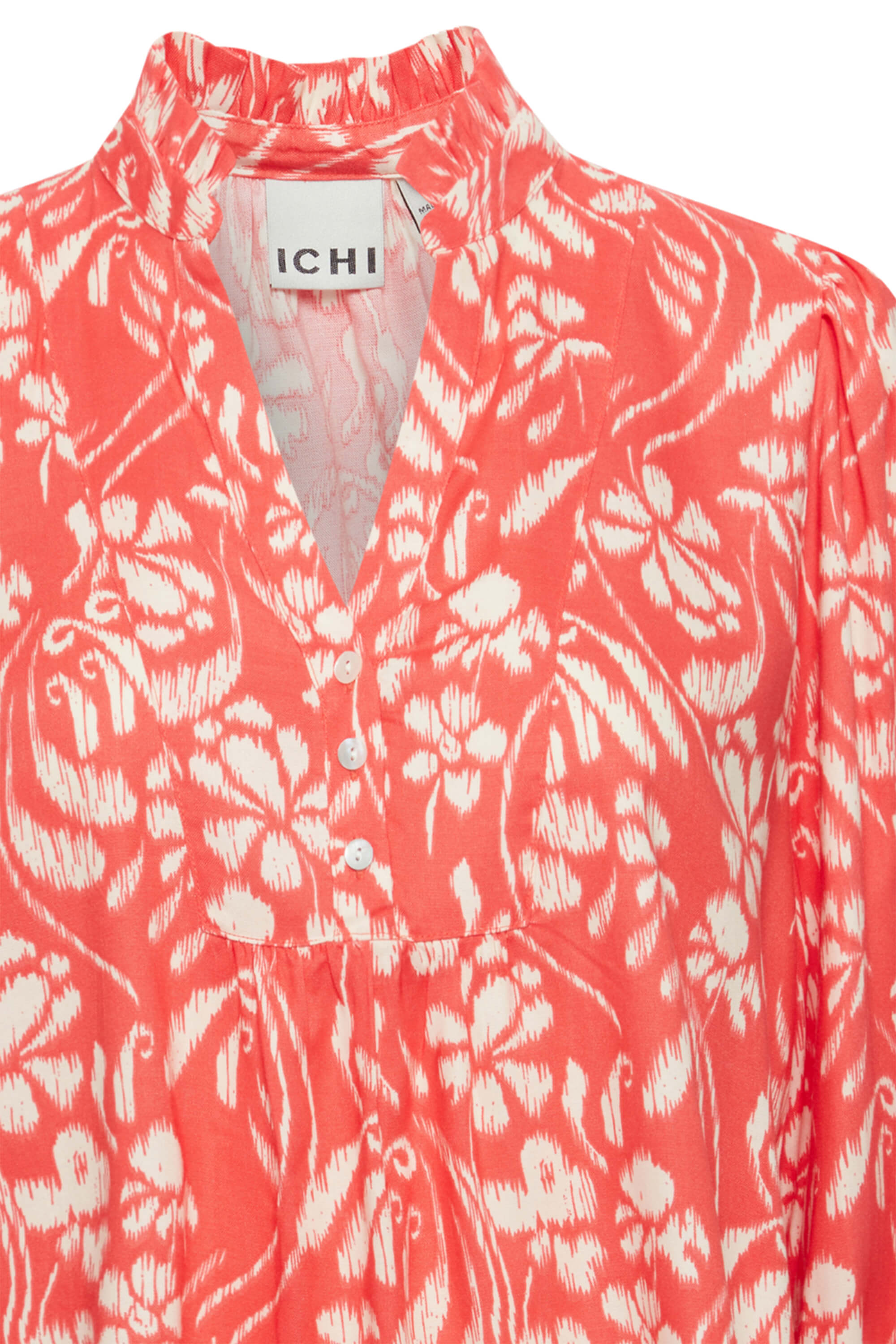 Ichi Nasreen Blouse Hot Coral