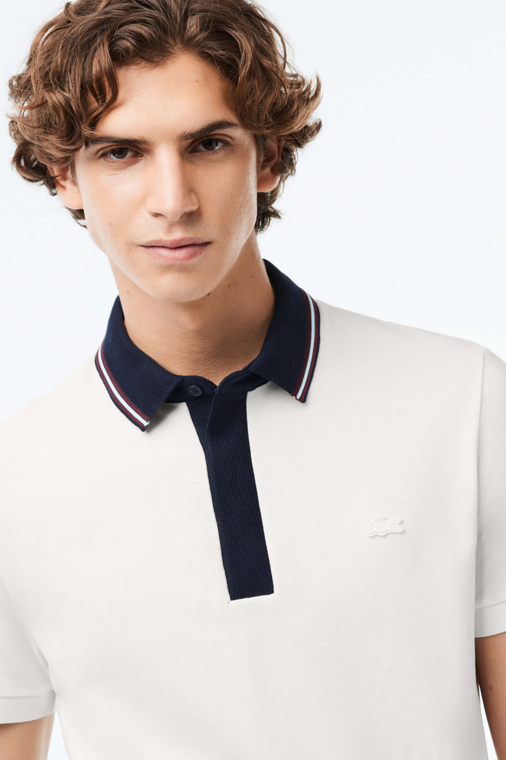 Lacoste Smart Paris Contrast Neck Polo Flour