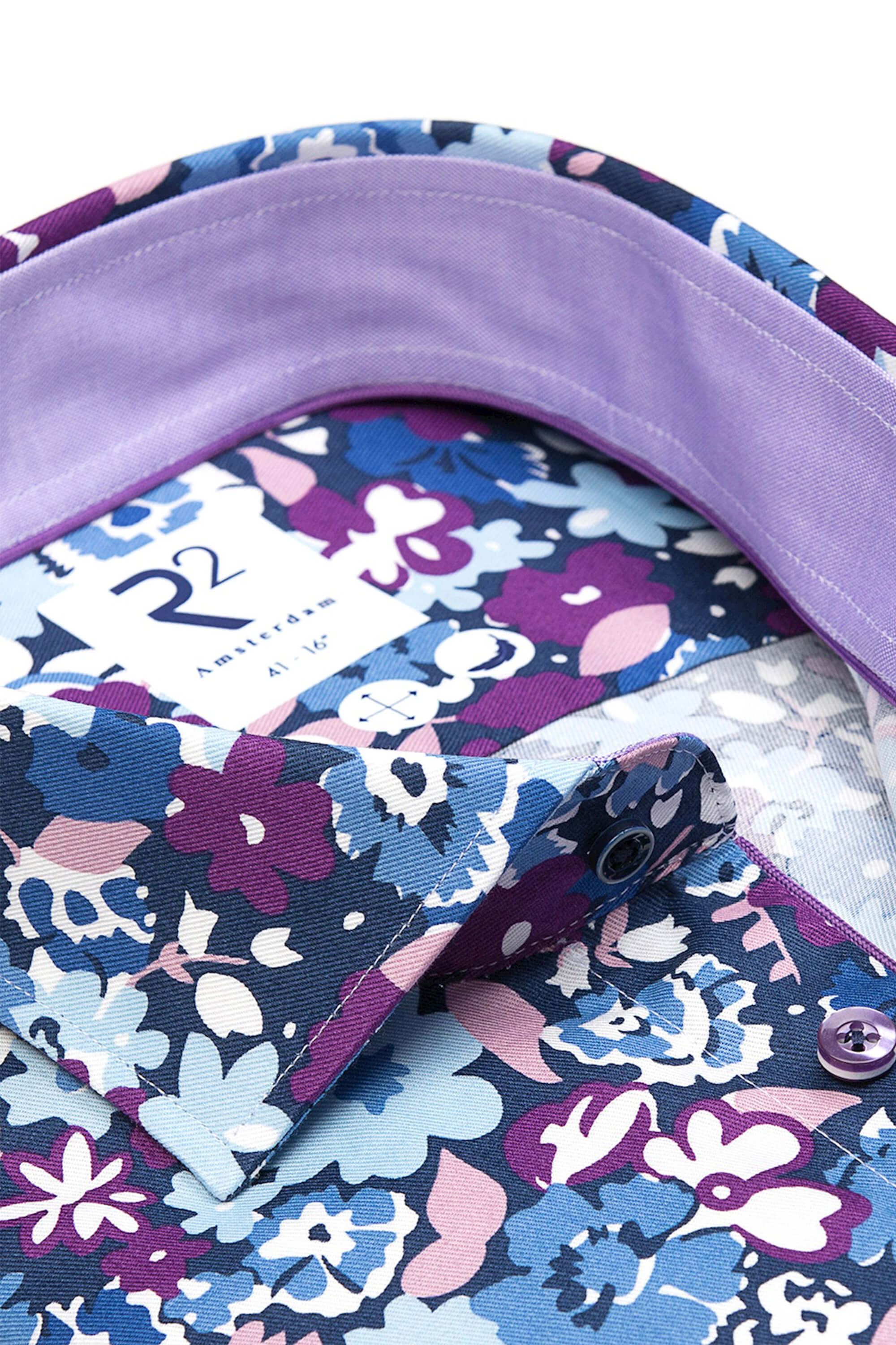 R2 Purple Liberty Print Flower Shirt