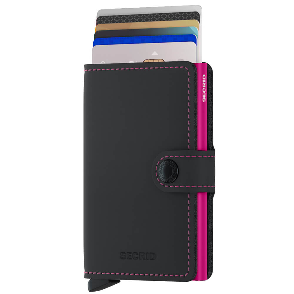 Secrid Miniwallet Matte Black & Fuchsia