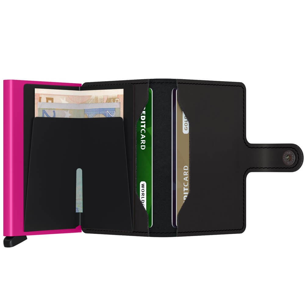 Secrid Miniwallet Matte Black & Fuchsia