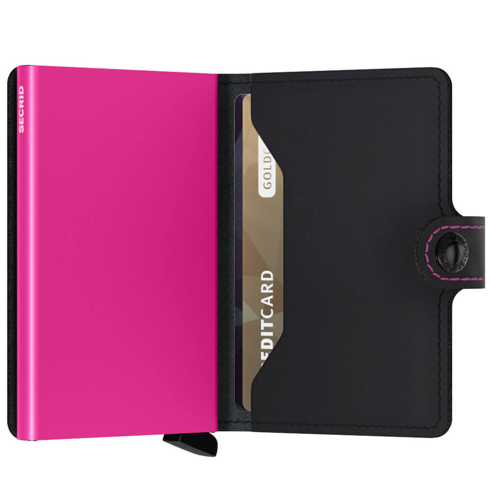 Secrid Miniwallet Matte Black & Fuchsia