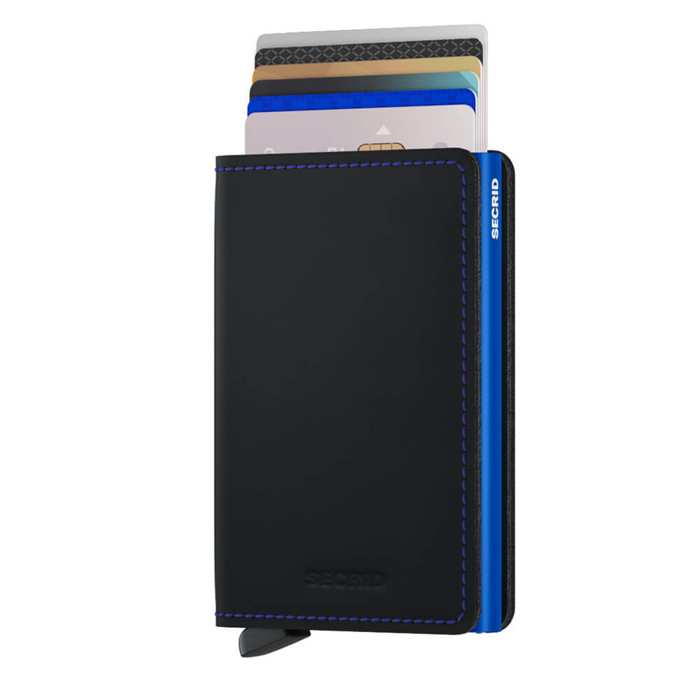 Secrid Slimwallet Matte Black & Blue