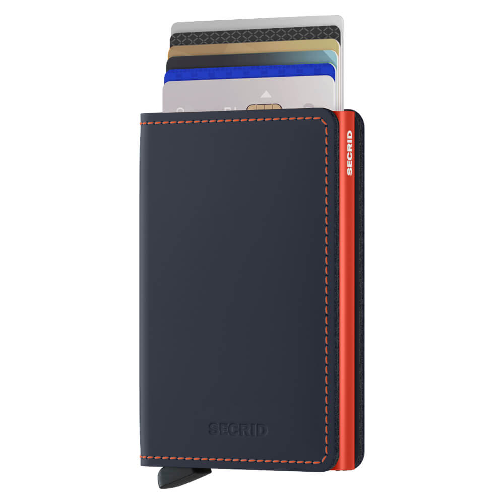 Secrid Slimwallet Matte Nightblue & Orange