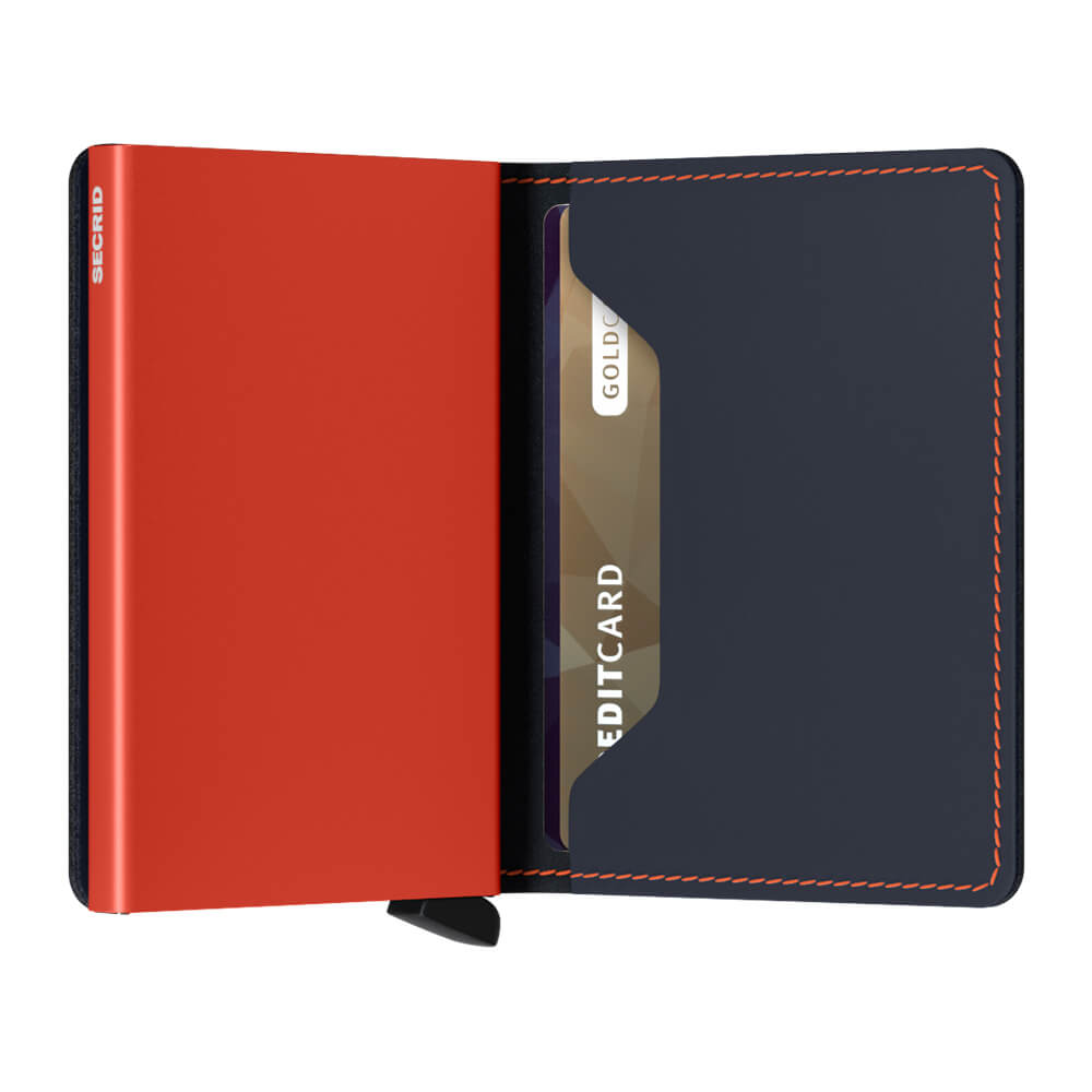 Secrid Slimwallet Matte Nightblue & Orange