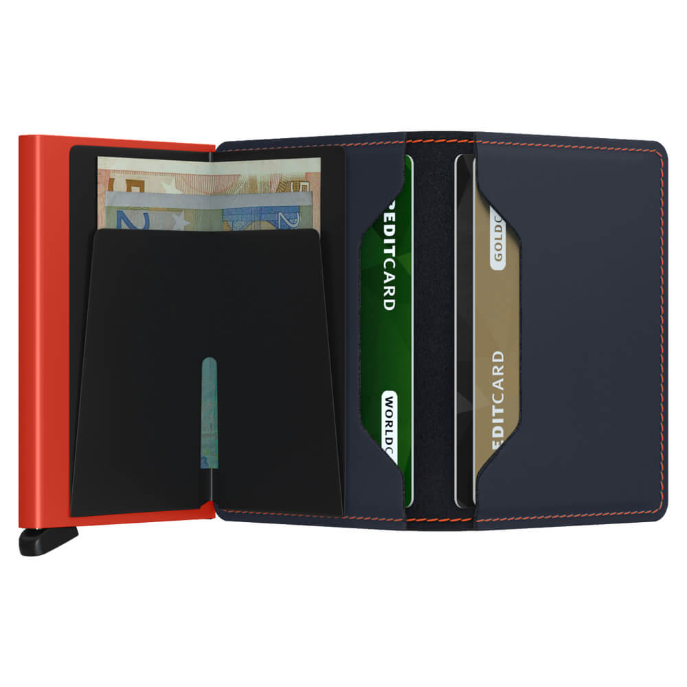 Secrid Slimwallet Matte Nightblue & Orange