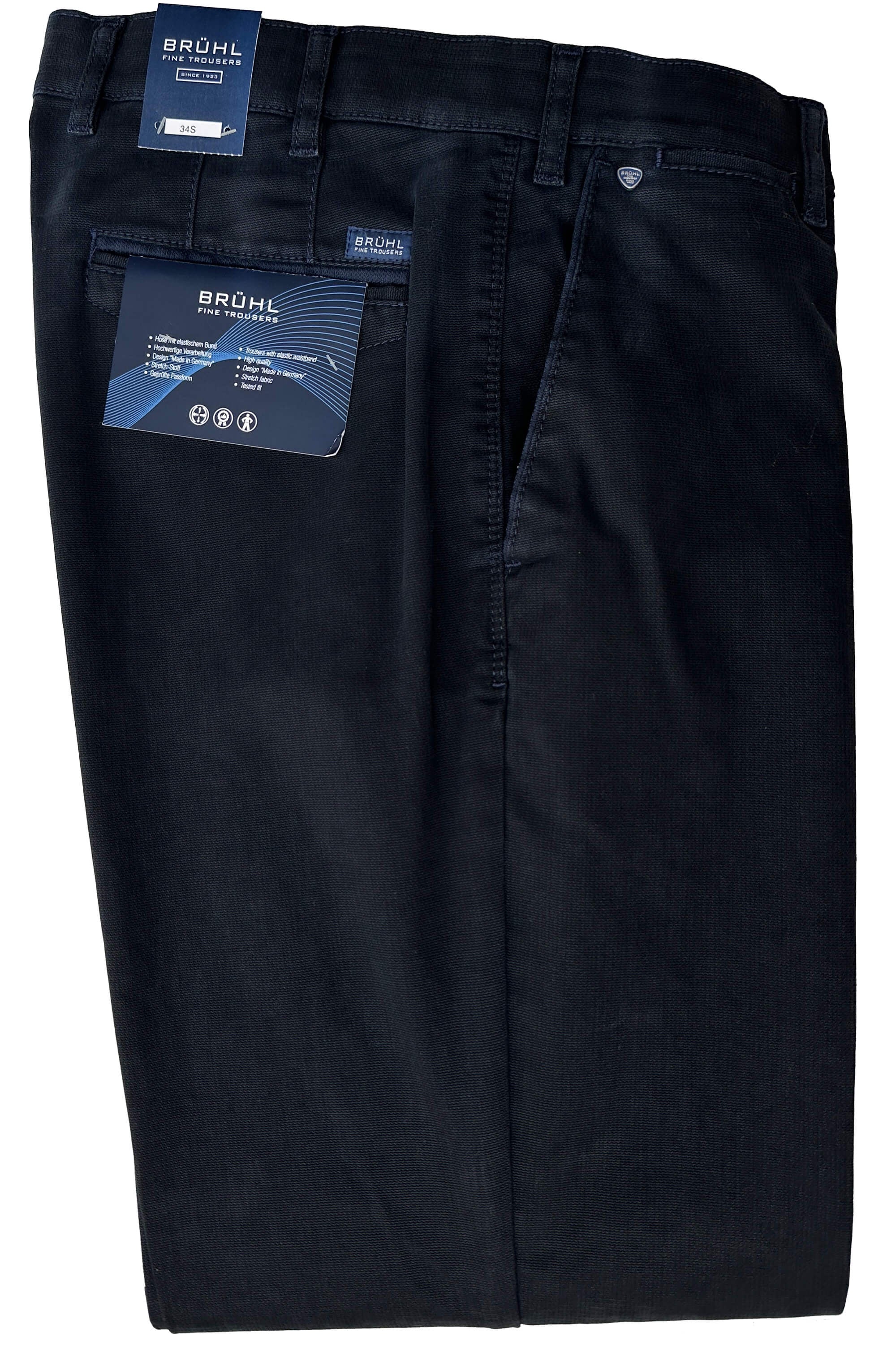 Bruhl Venice Pima Cotton Trousers Navy