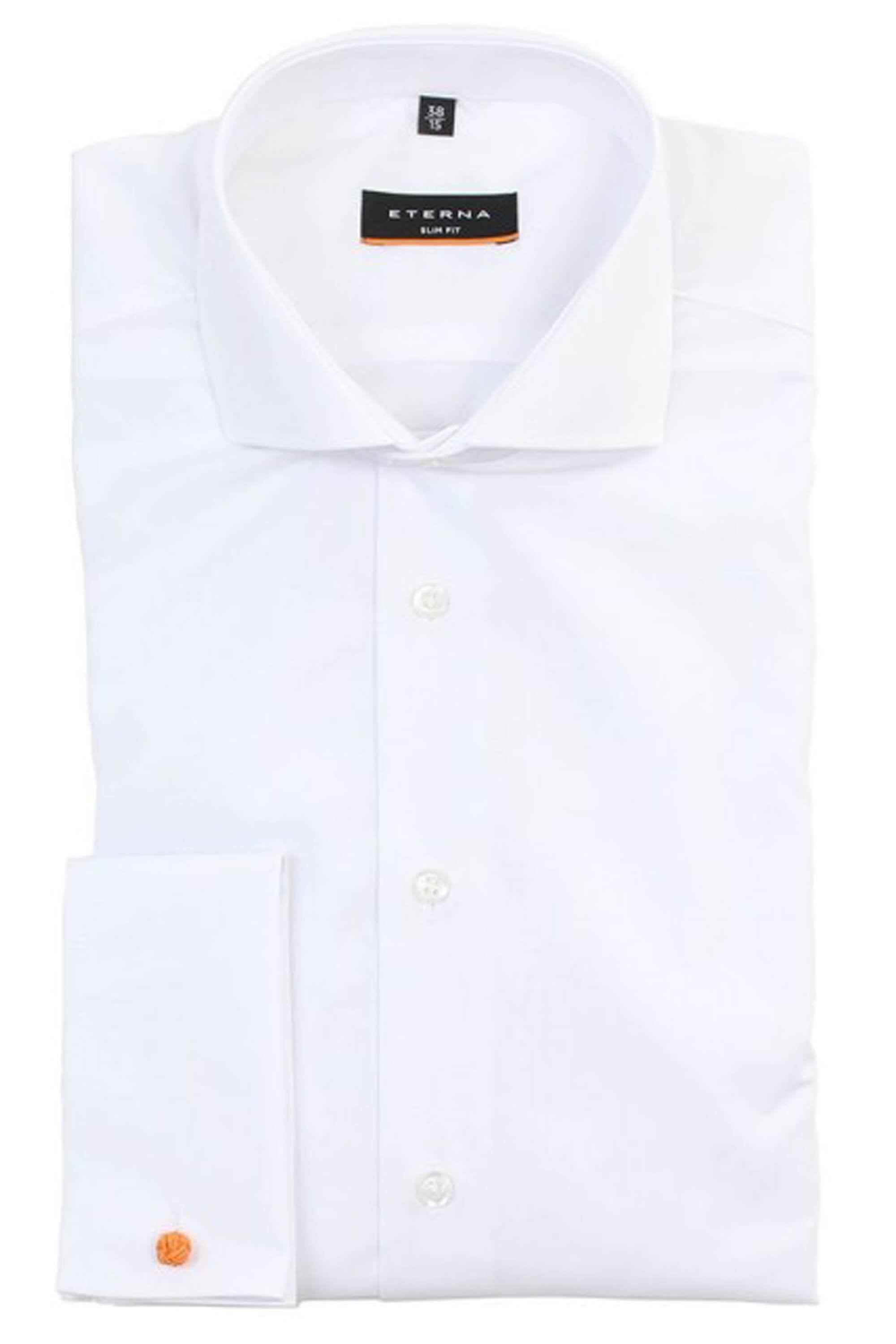 Eton Slim Fit Twill Double Cuff Shirt White at