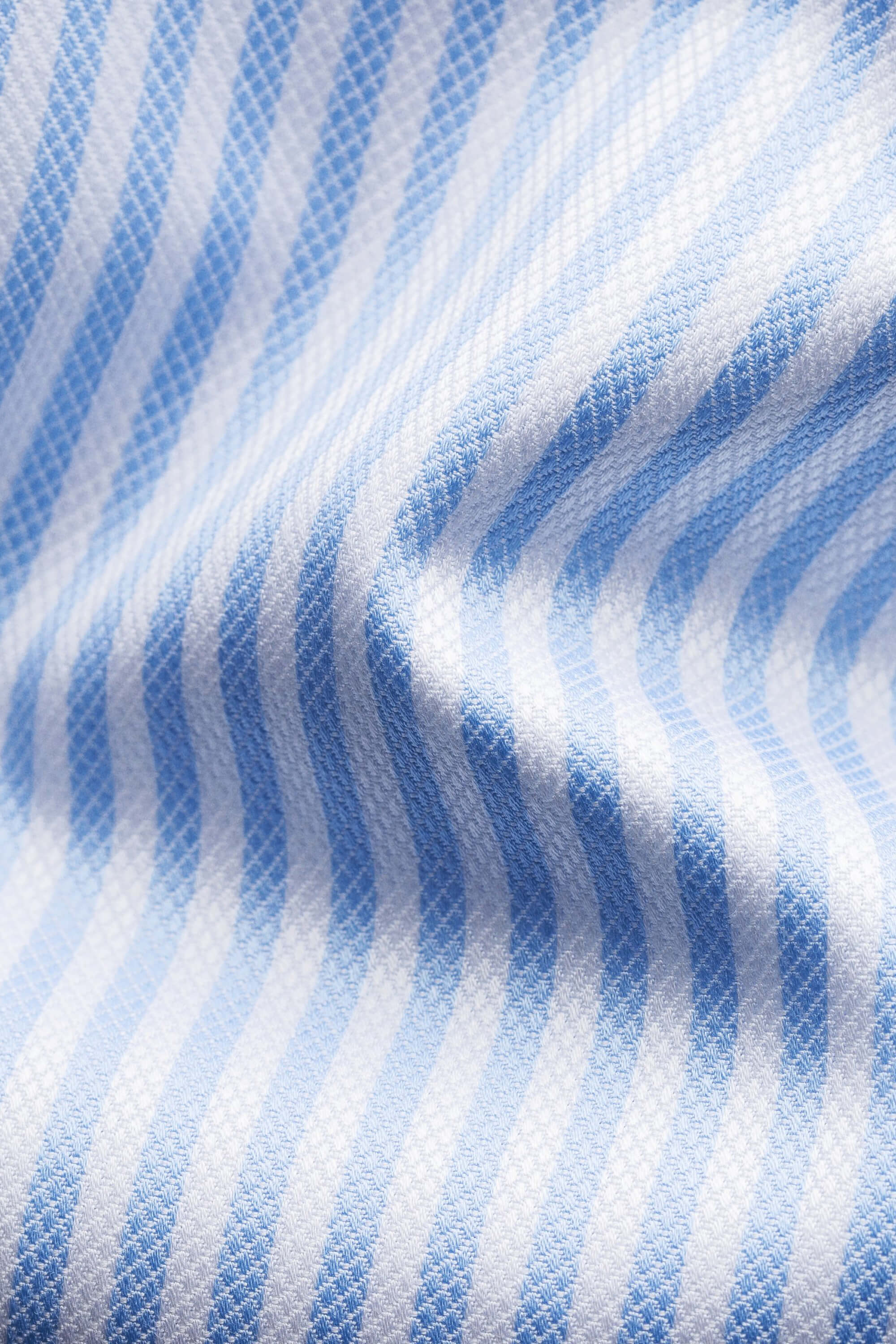 Eton Light Blue Bengal Striped Royal Twill Shirt