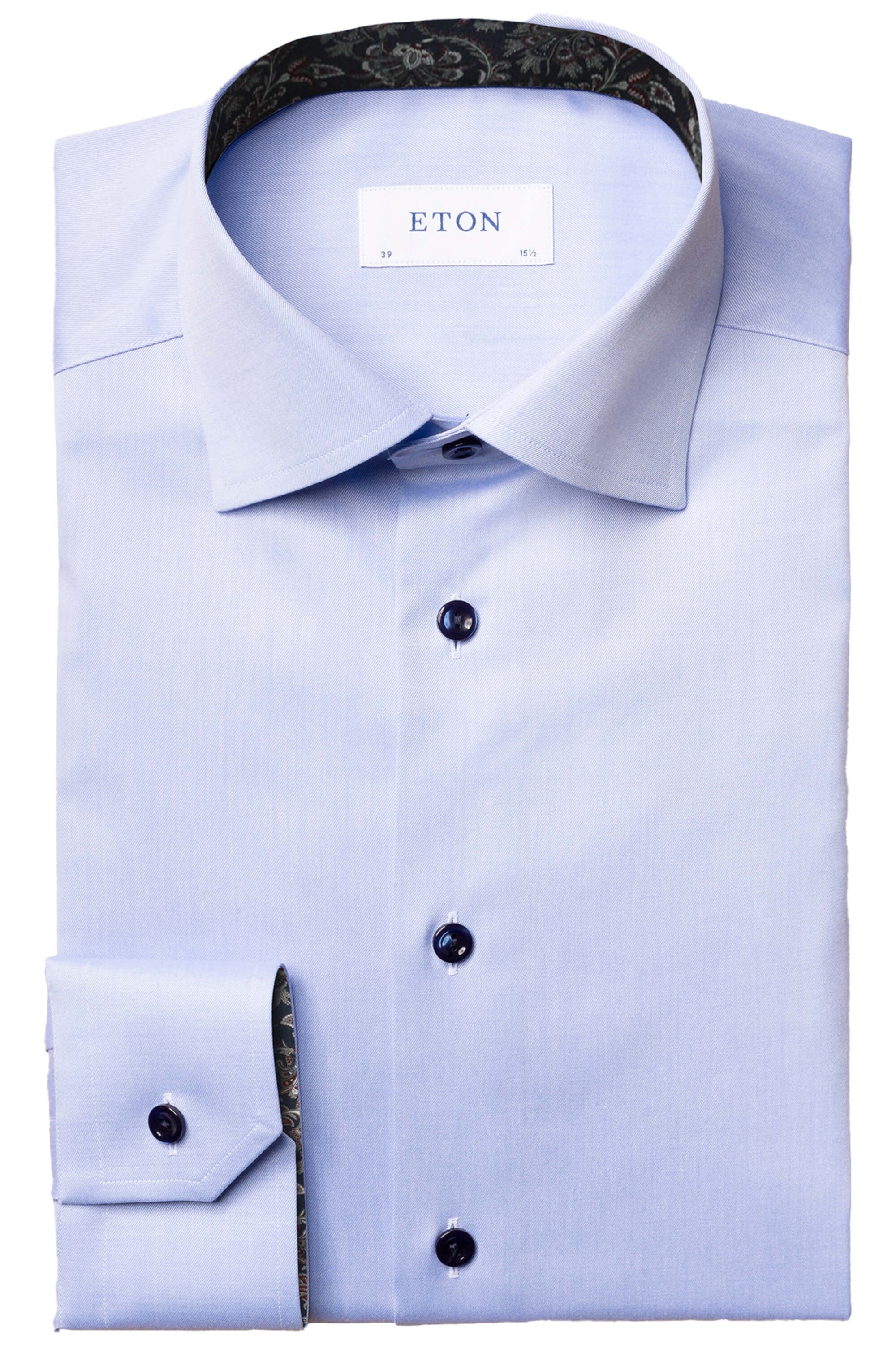 Eton Light Blue Paisley Effect Signature Twill Shirt