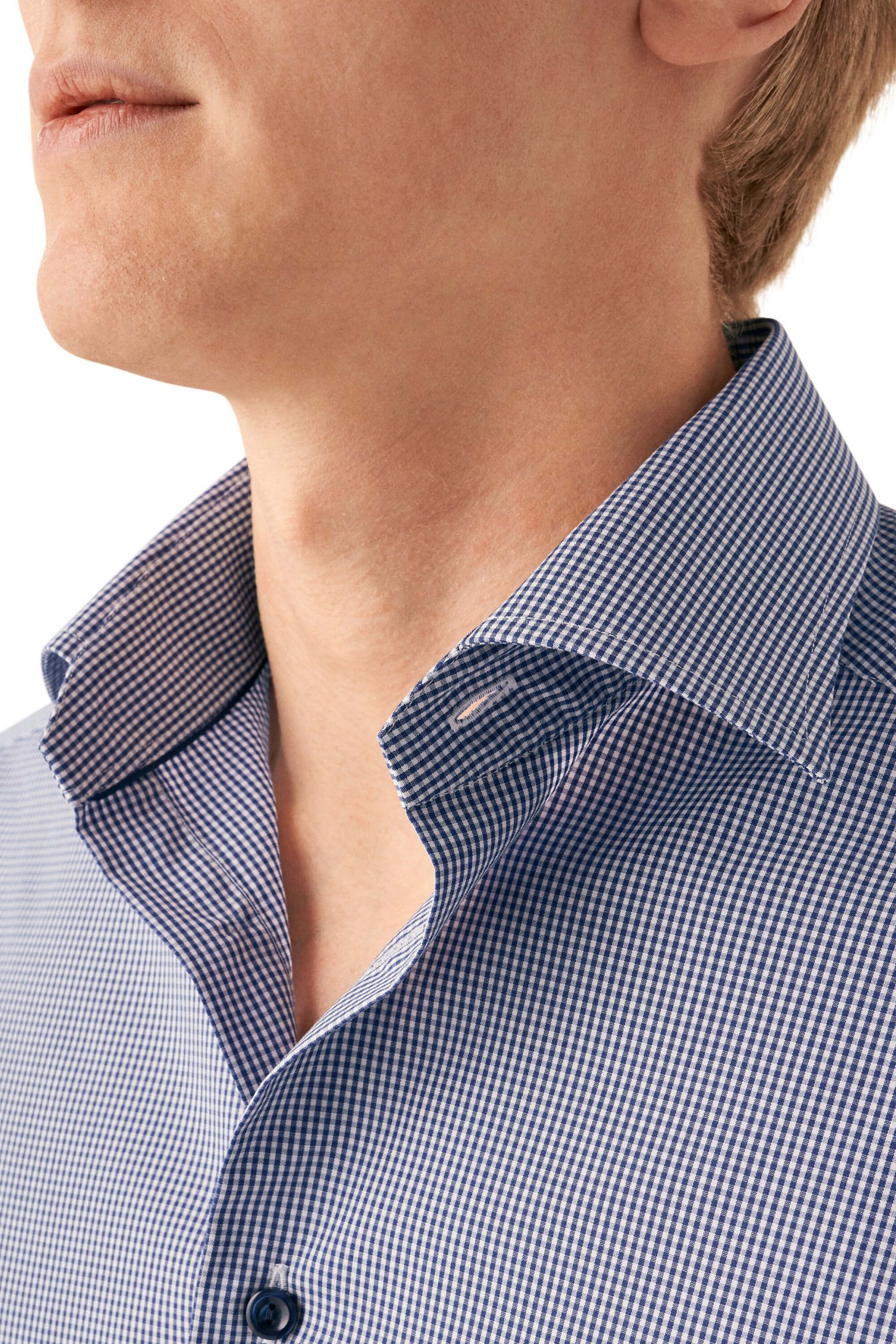 Eton Mid Blue Check Poplin Shirt