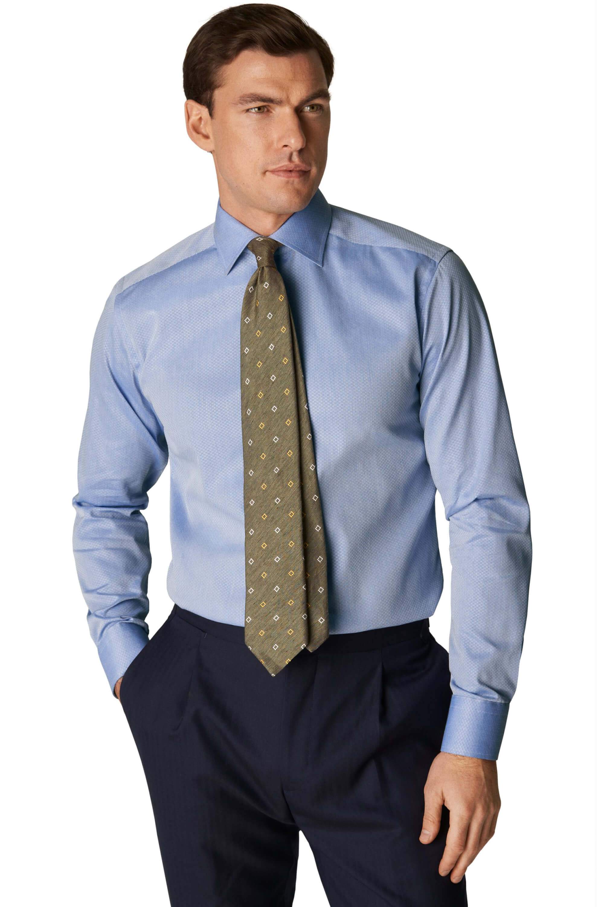 Eton Mid Blue Dobby Shirt