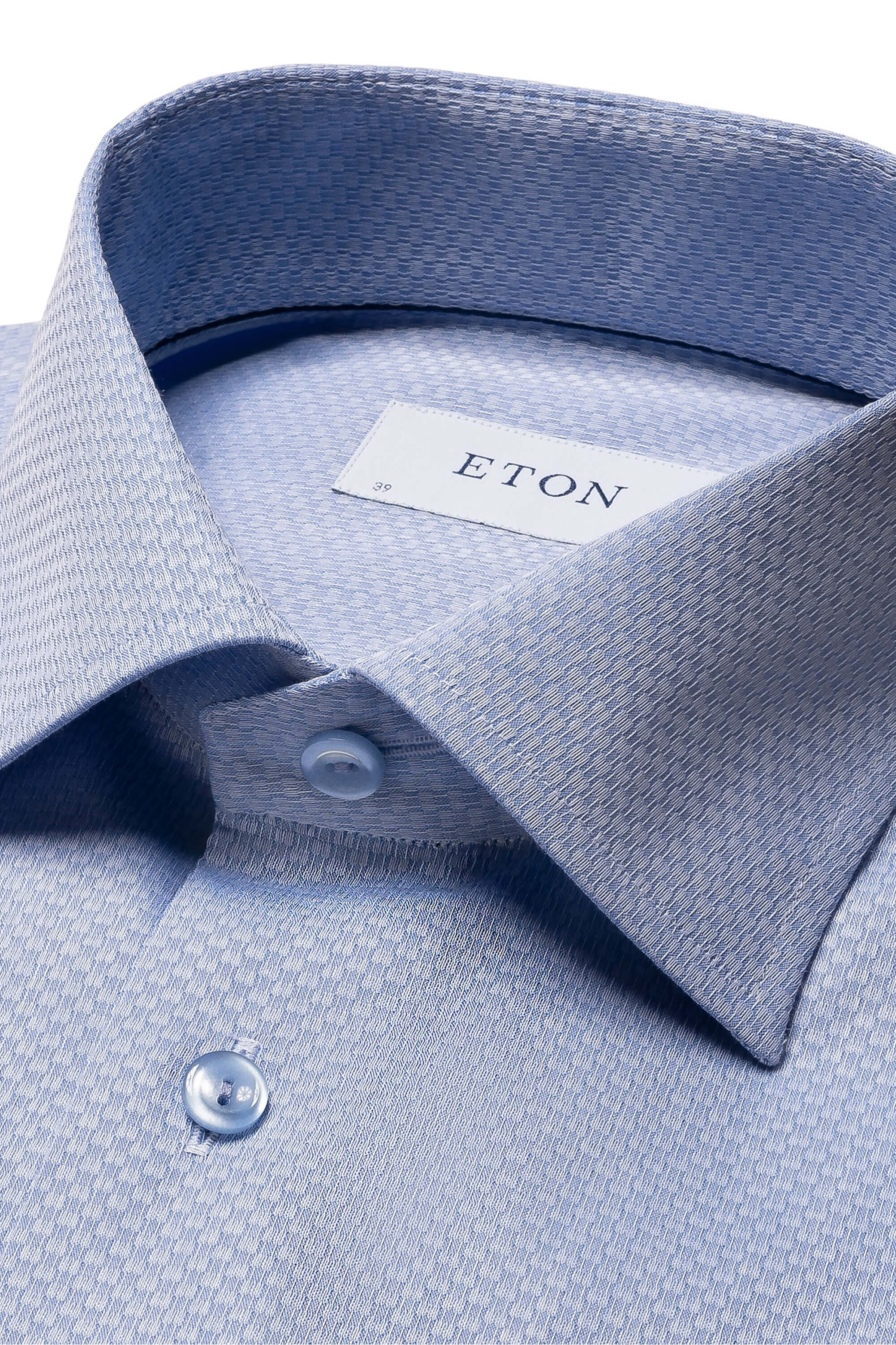 Eton Mid Blue Dobby Shirt