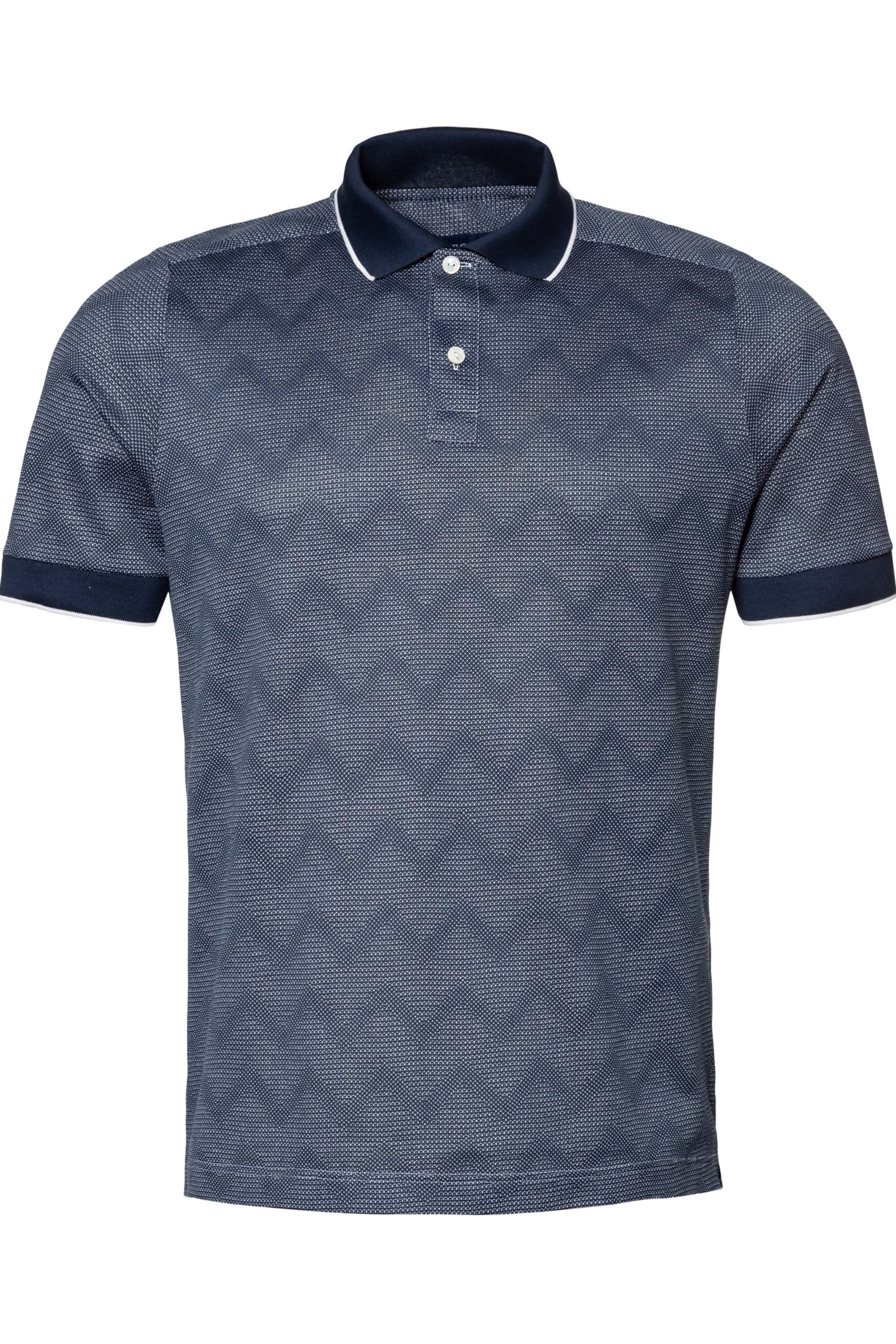 Eton Navy Blue Knit Collar Polo Shirt