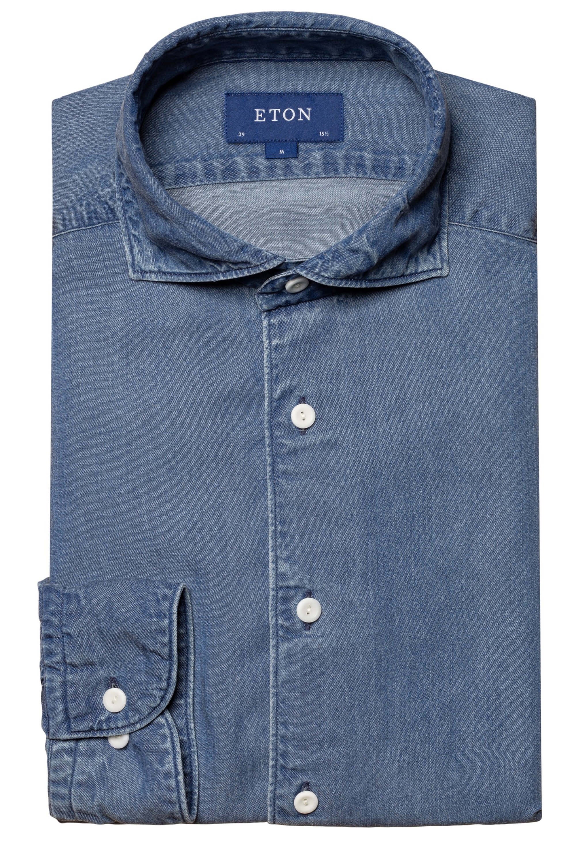 Eton Navy Blue Light Denim Shirt