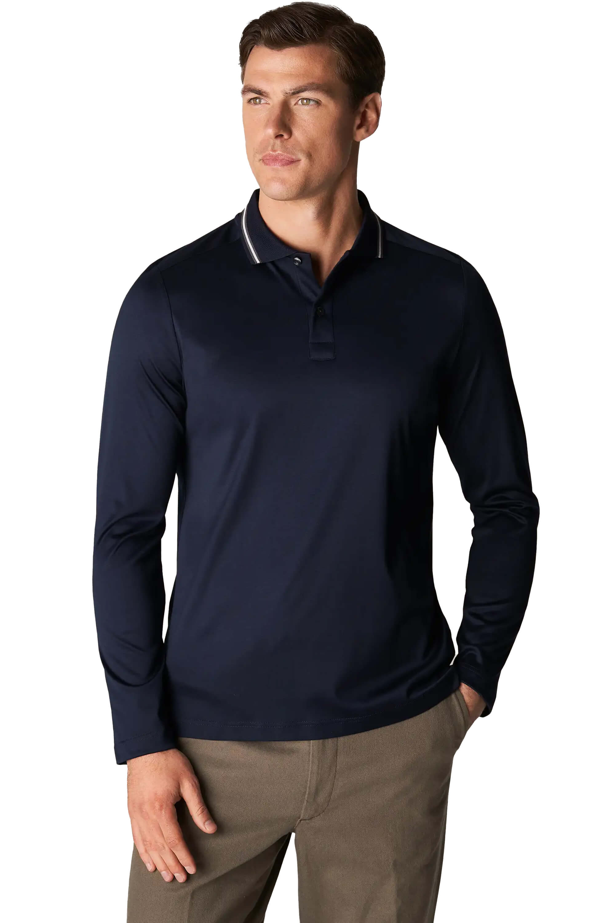 Eton Navy Filo Di Scozia Polo Shirt