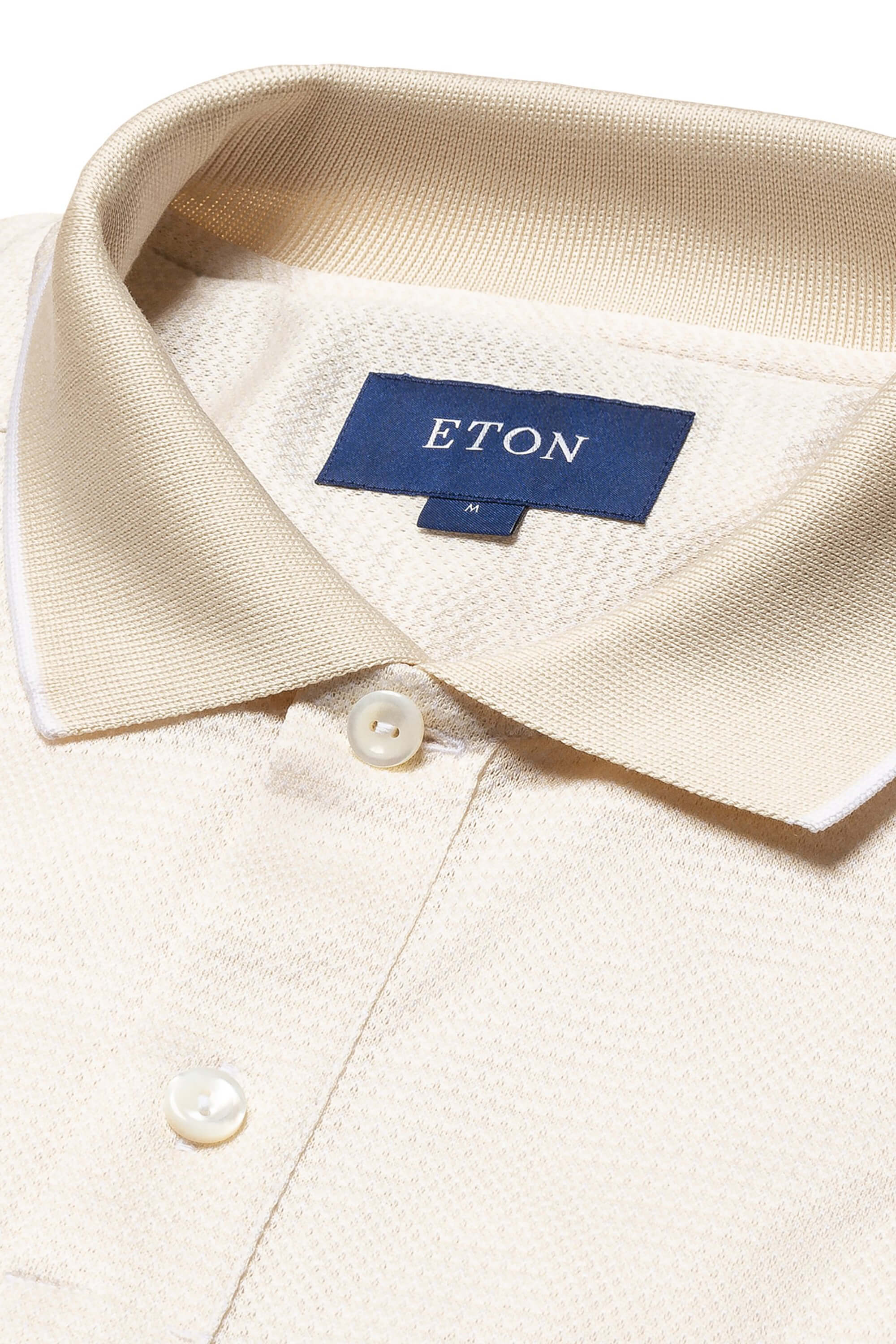 Eton White Knit Collar Polo Shirt