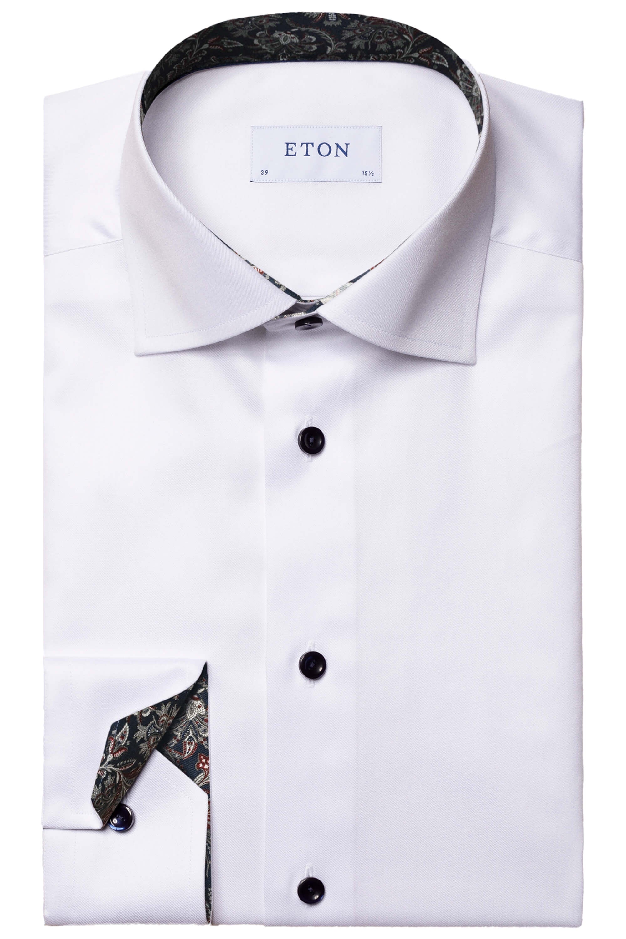 Eton White Paisley Effect Signature Twill Shirt