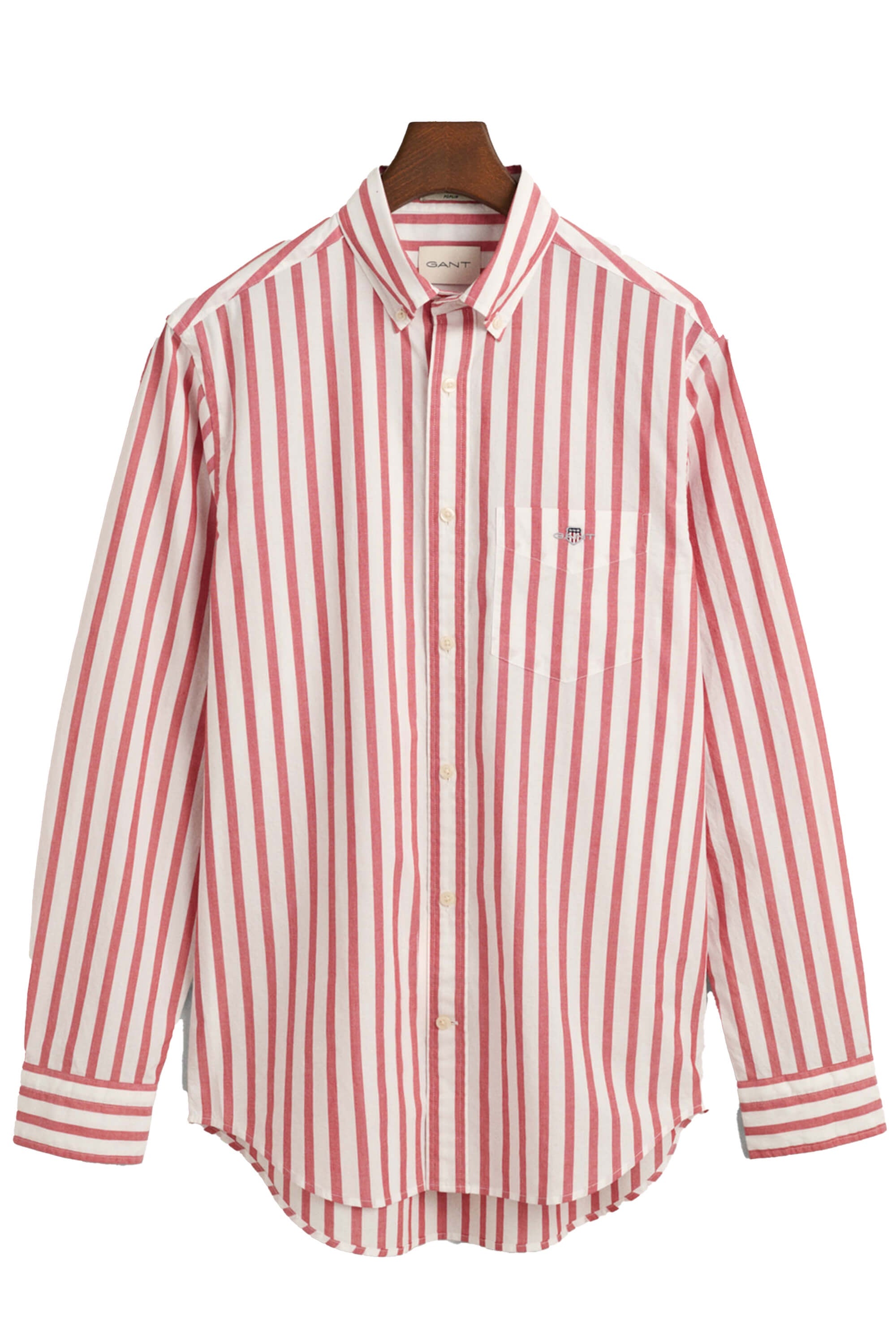 Gant Wide Poplin Stripe Shirt Rugby Red