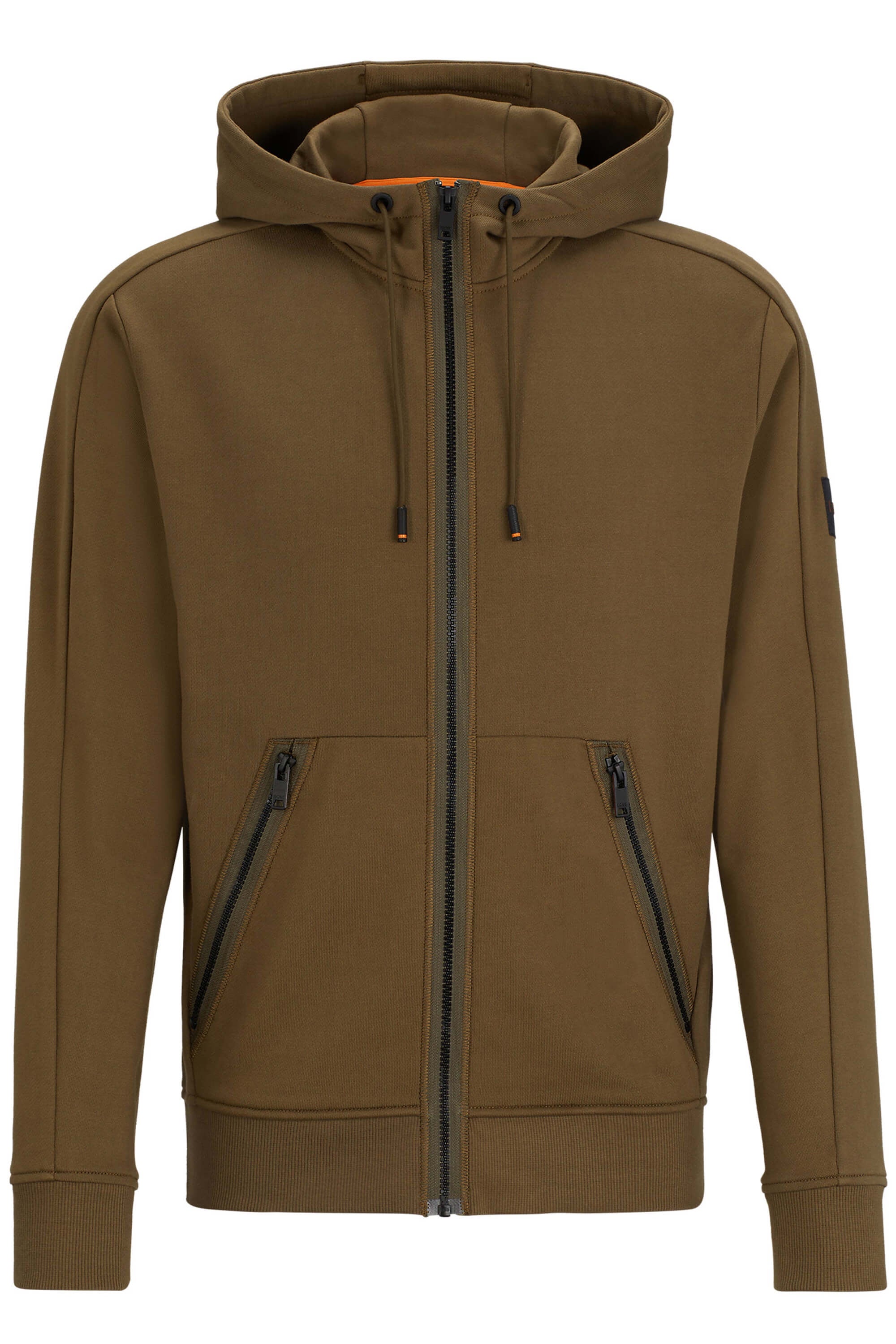 Hugo Boss ZeeBomber Zip Hoodie Open Green