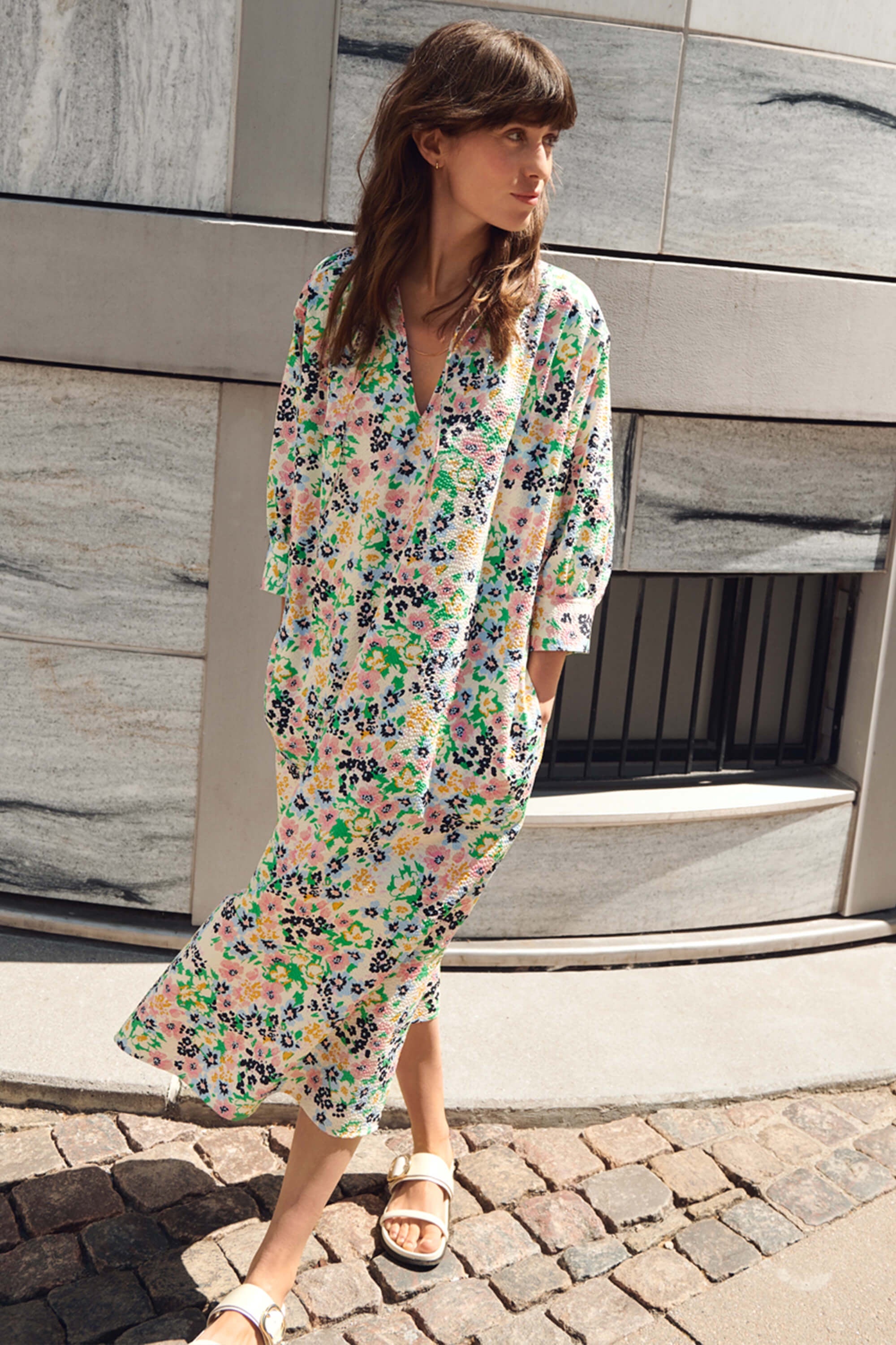 Part Two Ena Dress Green Flower