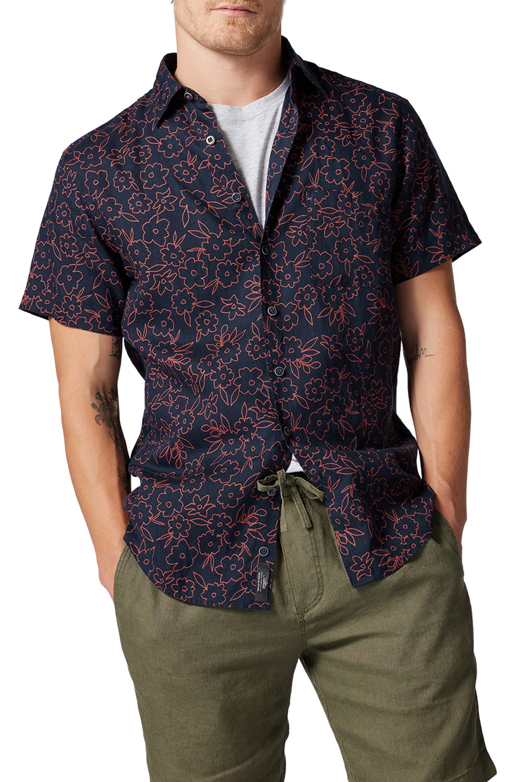 Rodd & Gunn Barrytown Linen Shirt Peach