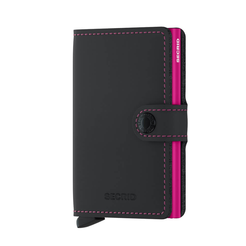 Secrid Miniwallet Matte Black & Fuchsia