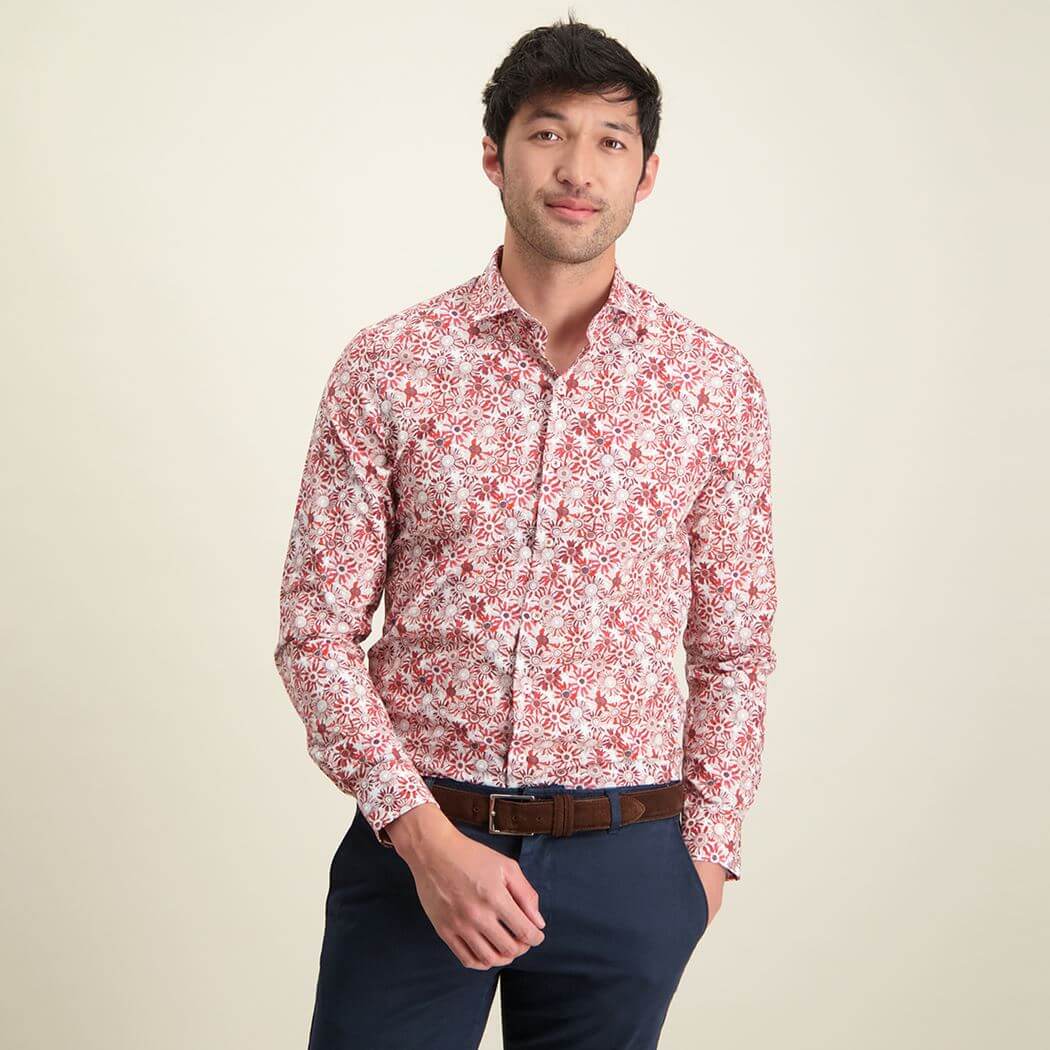 R2 Red Flower Shirt