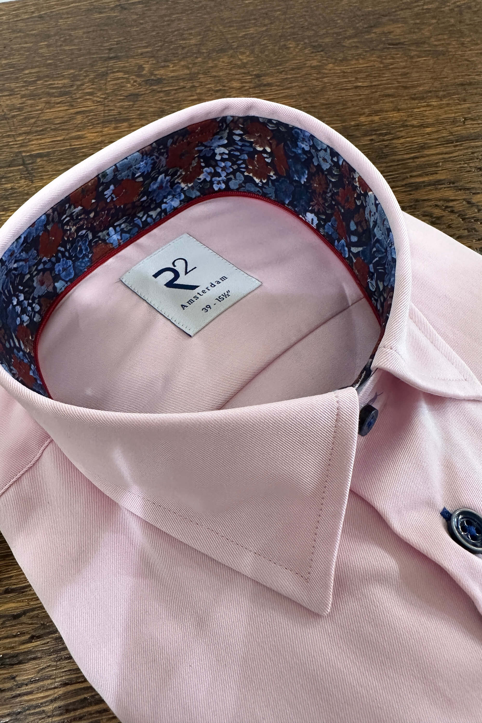 R2 Pink Shirt with Floral Trim