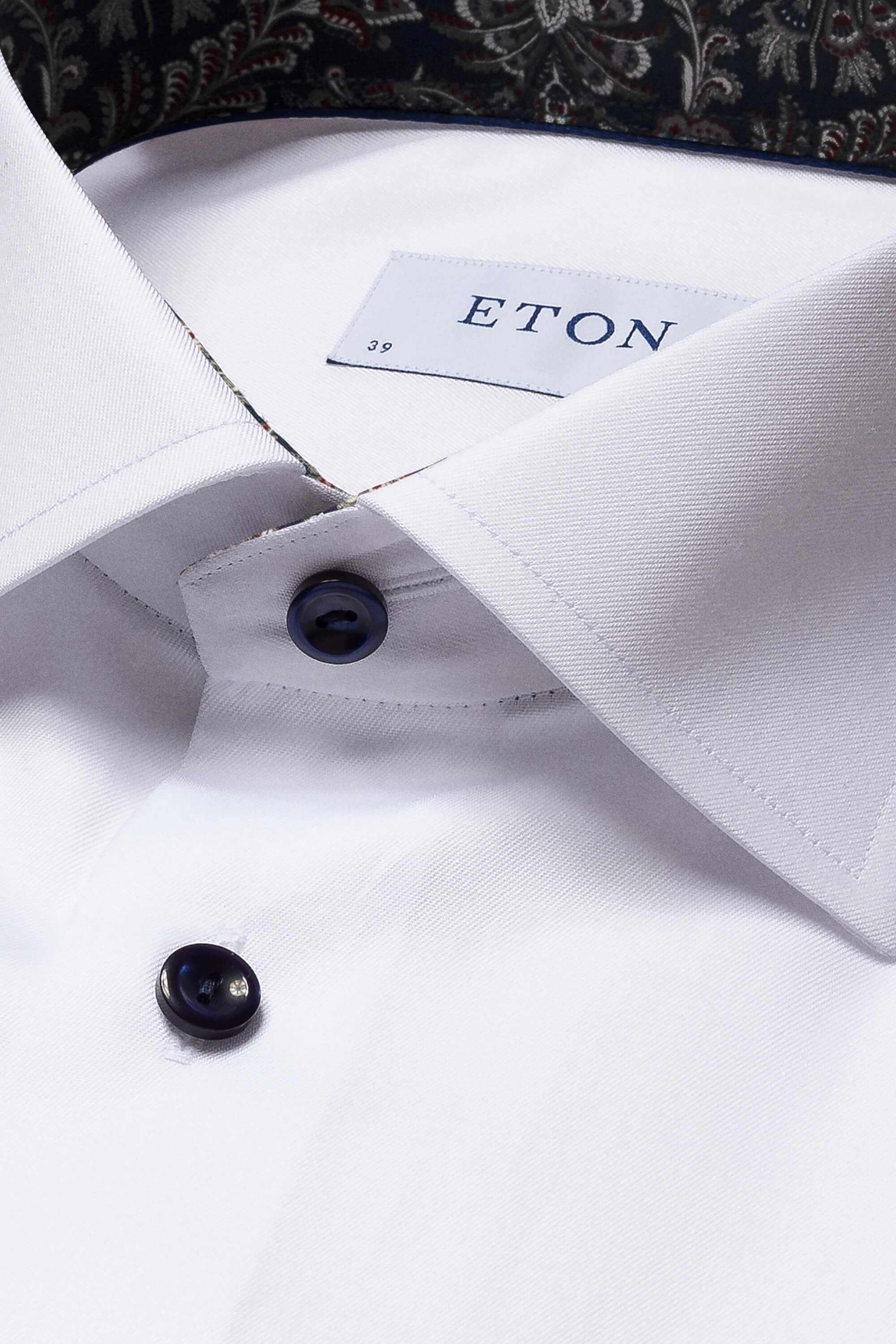 Eton White Paisley Effect Signature Twill Shirt