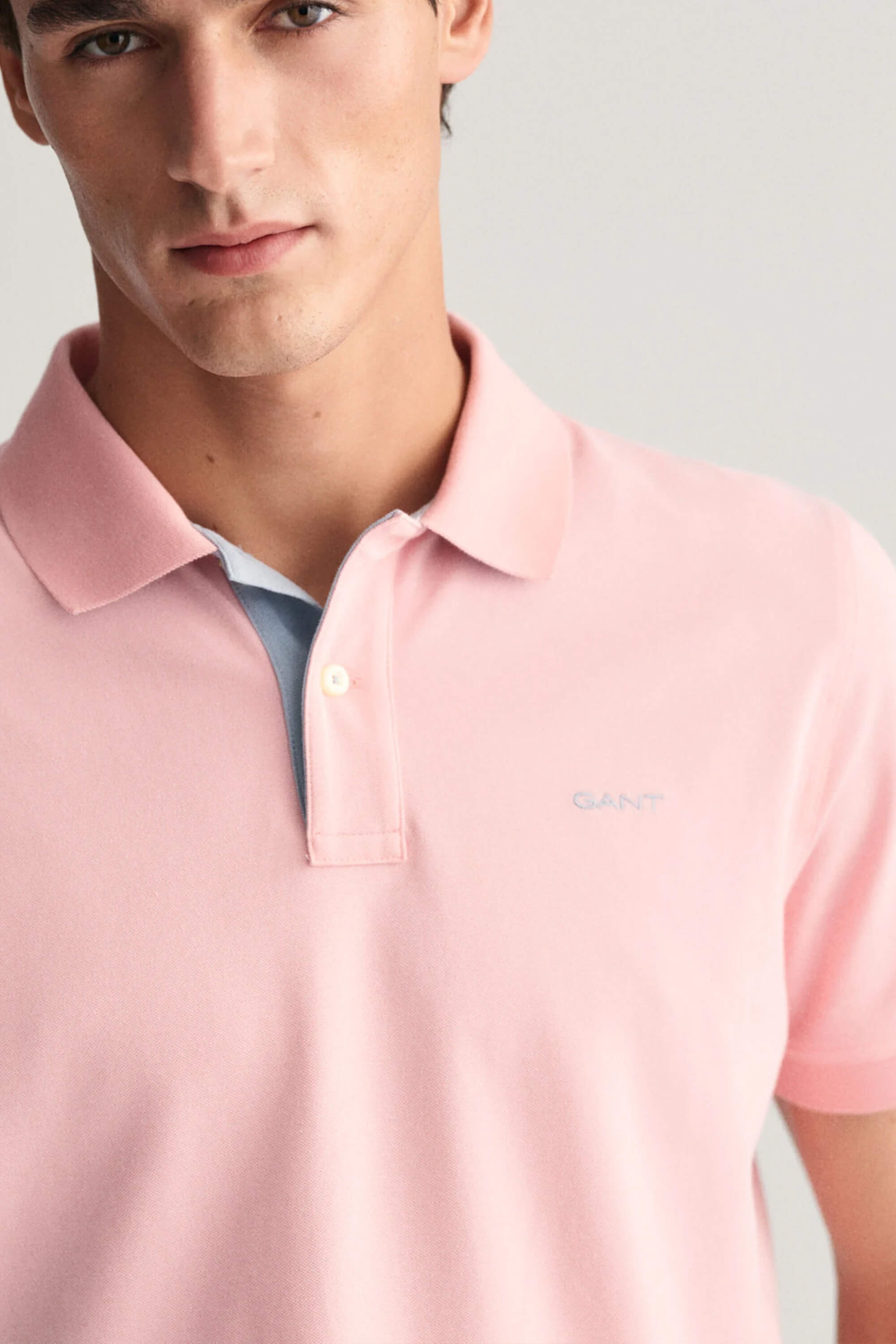 Gant Contrast Collar Polo Bubblegum Pink