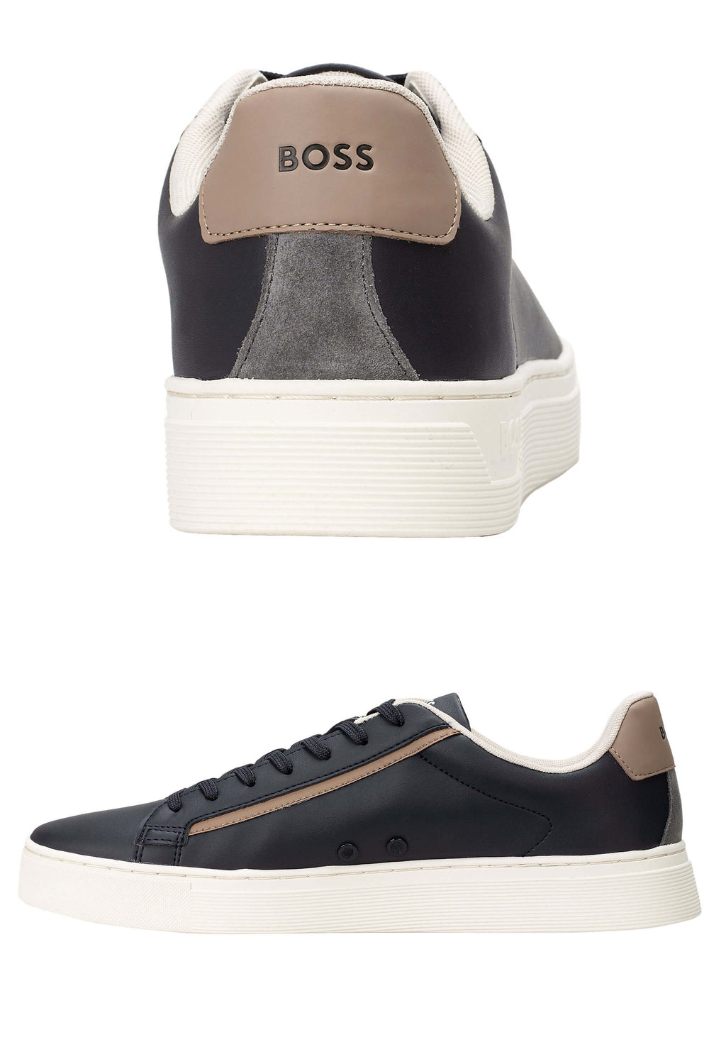 Baskets BOSS Rhys Pusdth Homme – Baskets Cuir Et Textile EU 44 – Style Urbain Et Confort Quotidien