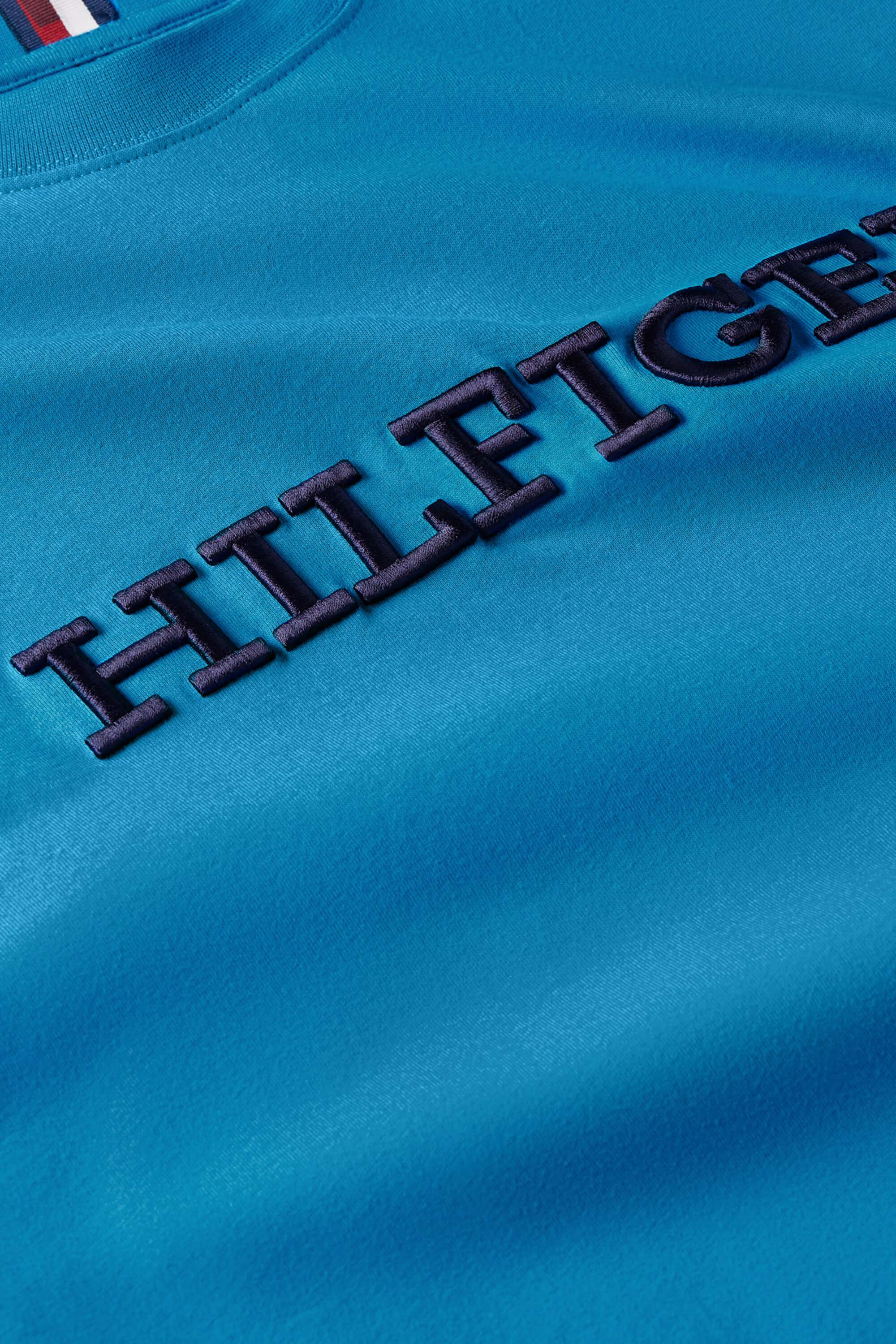 Tommy Hilfiger Monotype Embroidered T-Shirt Aqua