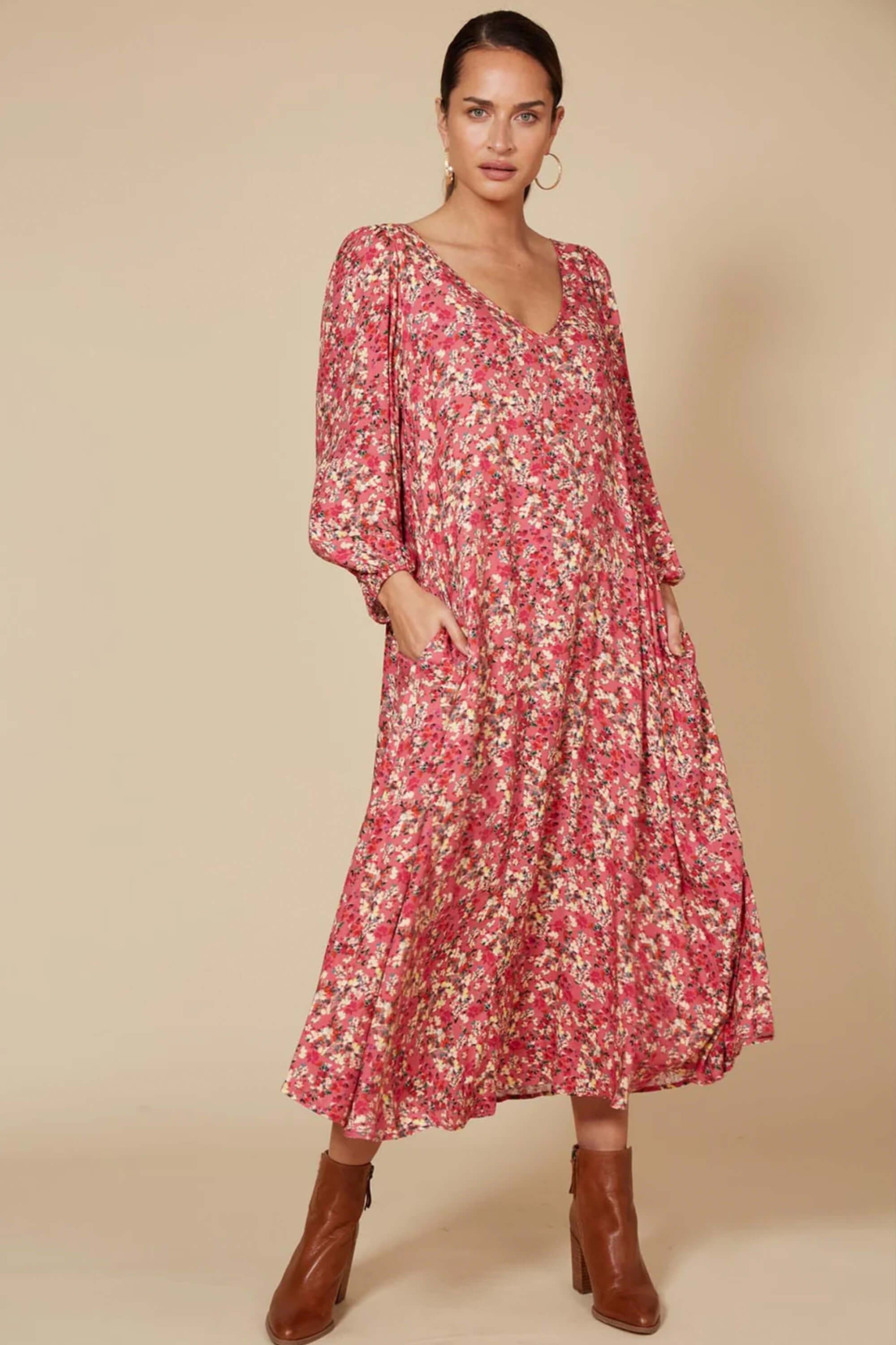 Eb & Ive Millie Maxi Dress Rose Ditsy