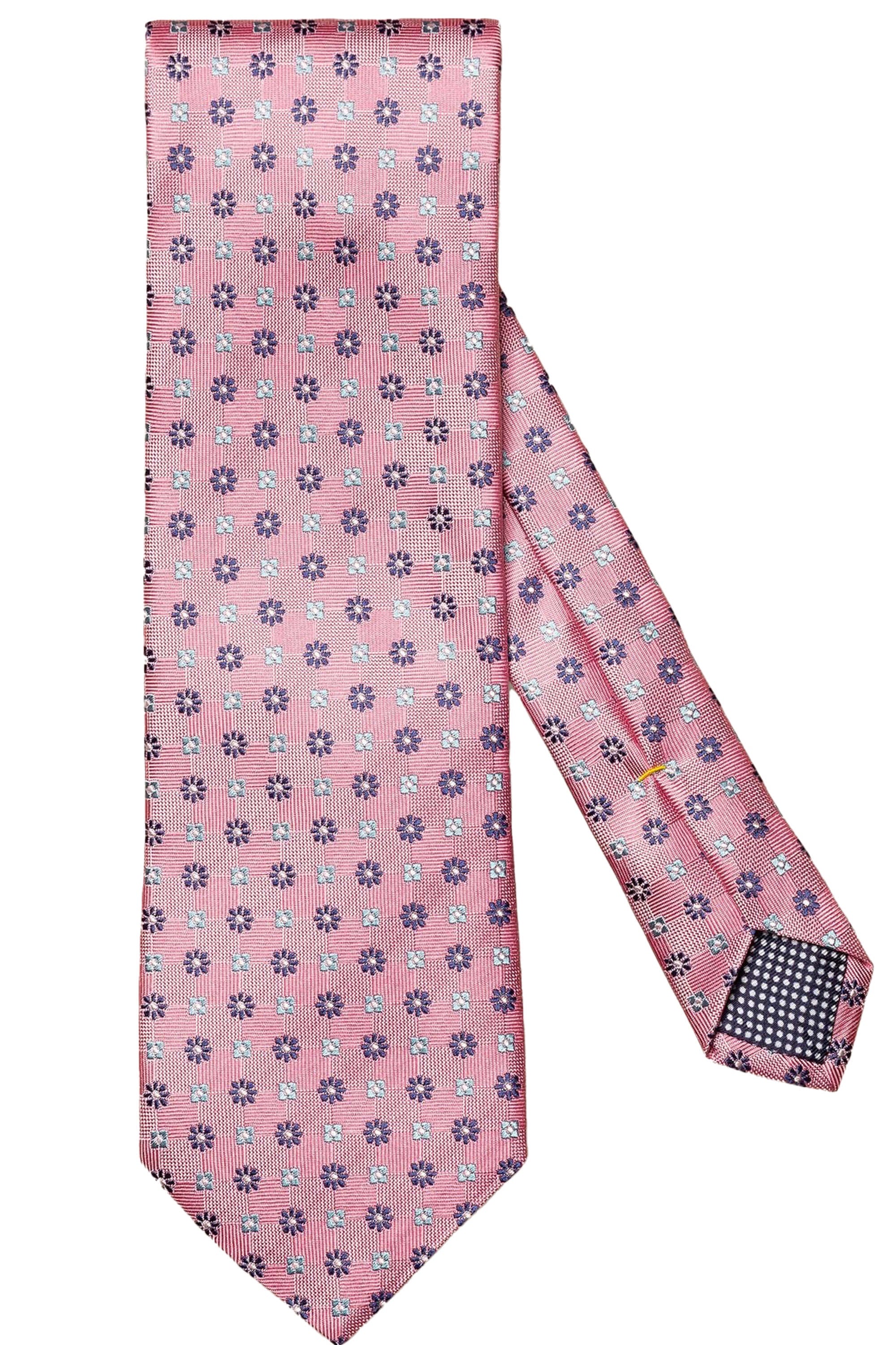 Eton Pink Micro Floral Print Silk Tie