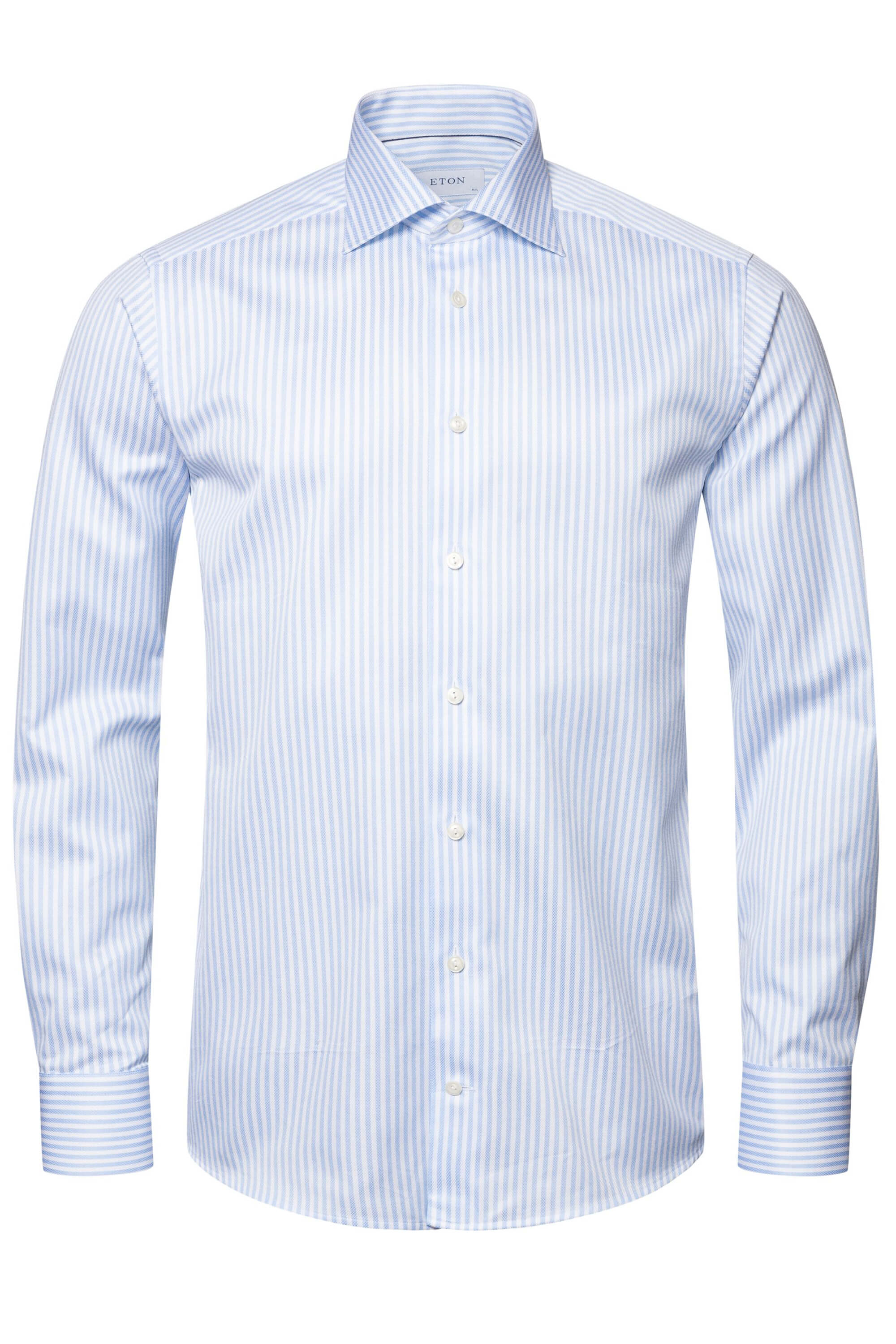 Eton Light Blue Bengal Striped Royal Twill Shirt
