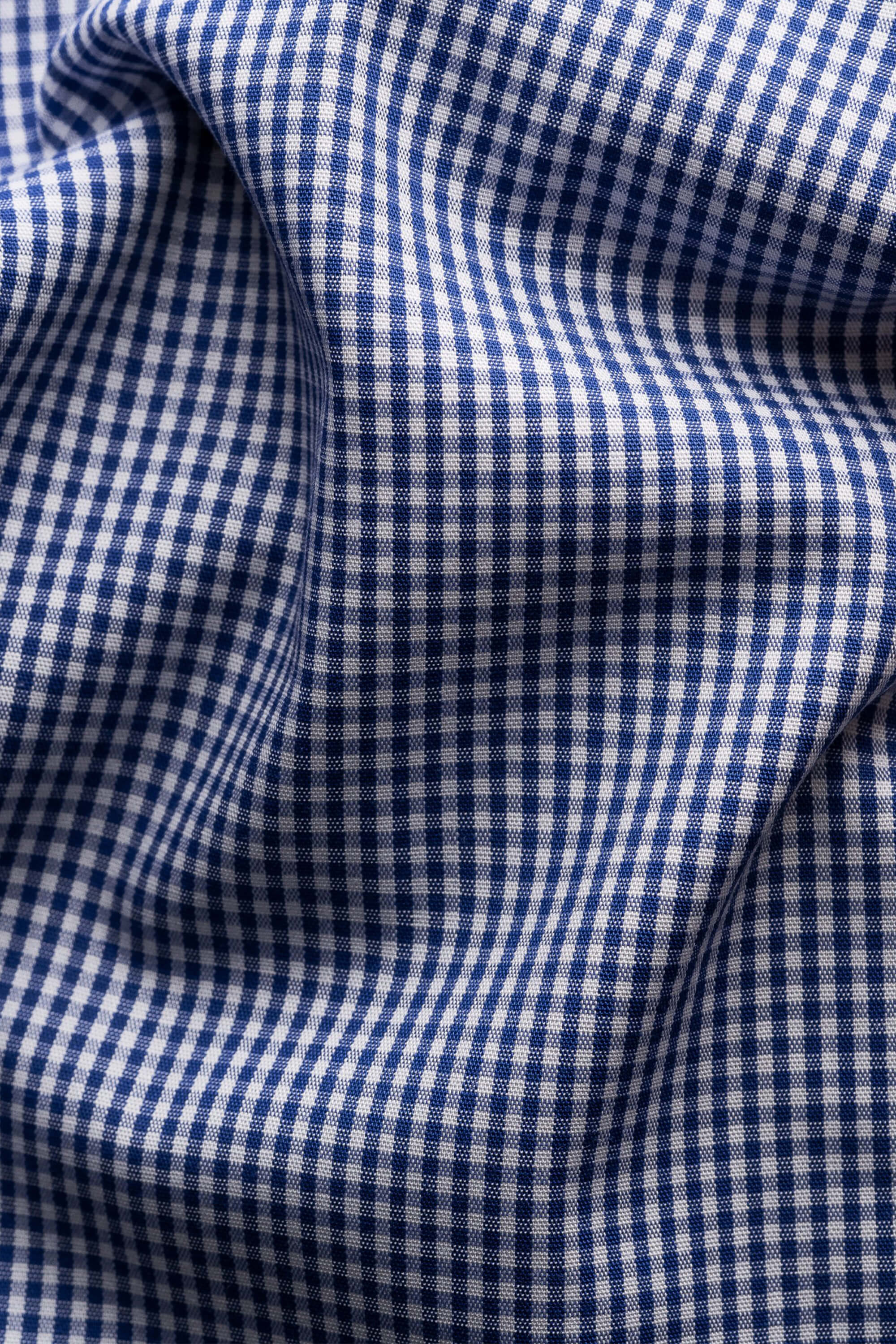 Eton Mid Blue Check Poplin Shirt