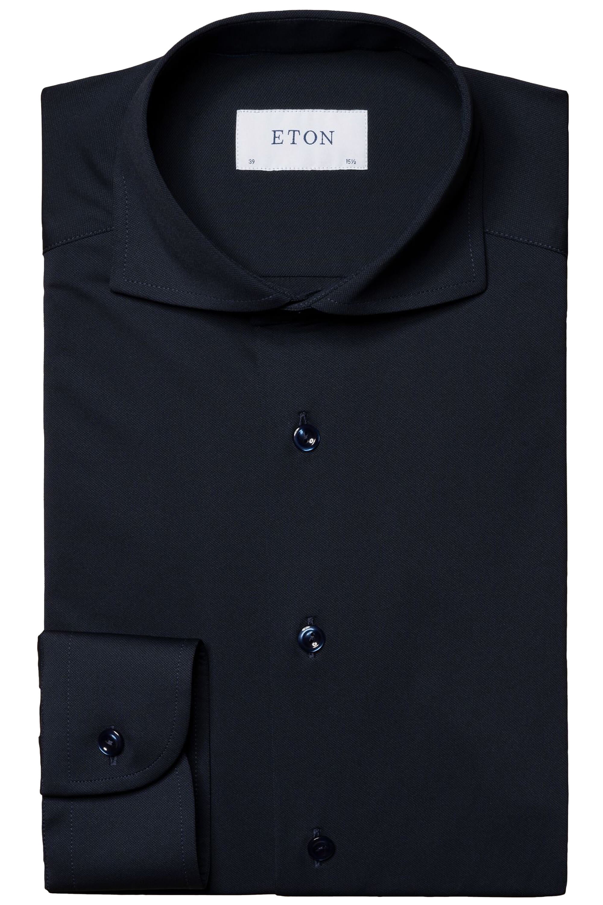 Eton Navy Blue Four-Way Stretch Shirt